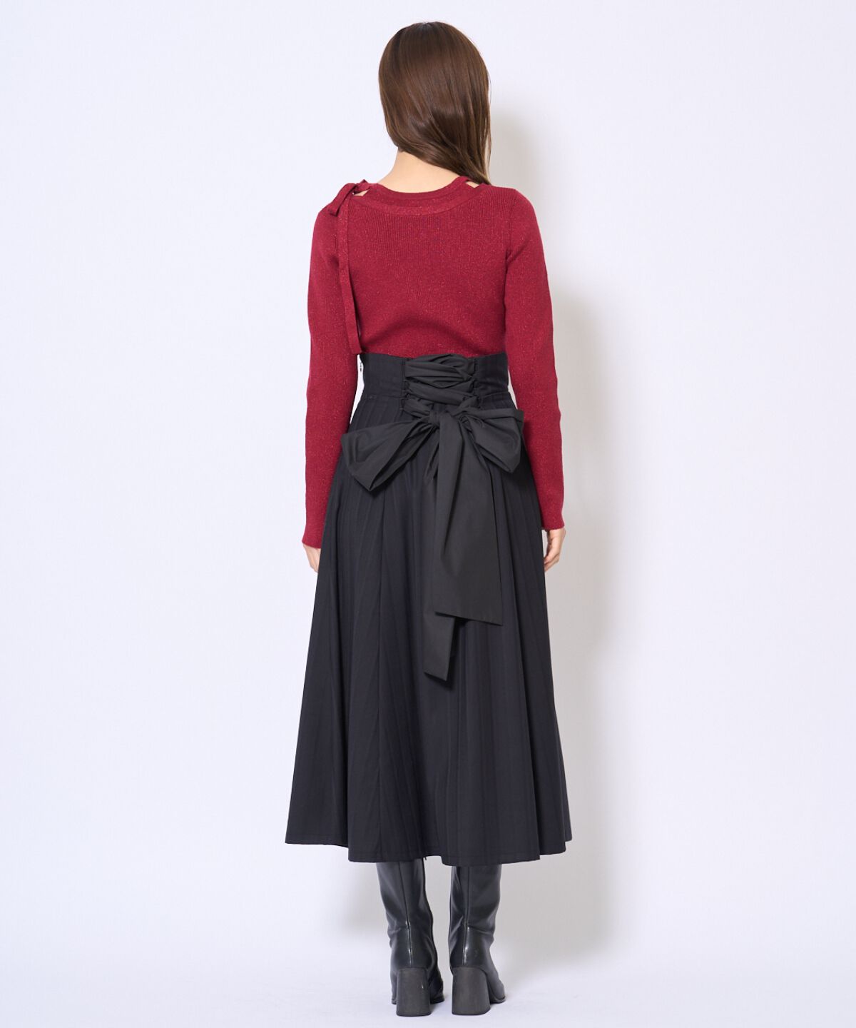 アンドクチュール「ビッグリボンフレアスカート」|フレア|