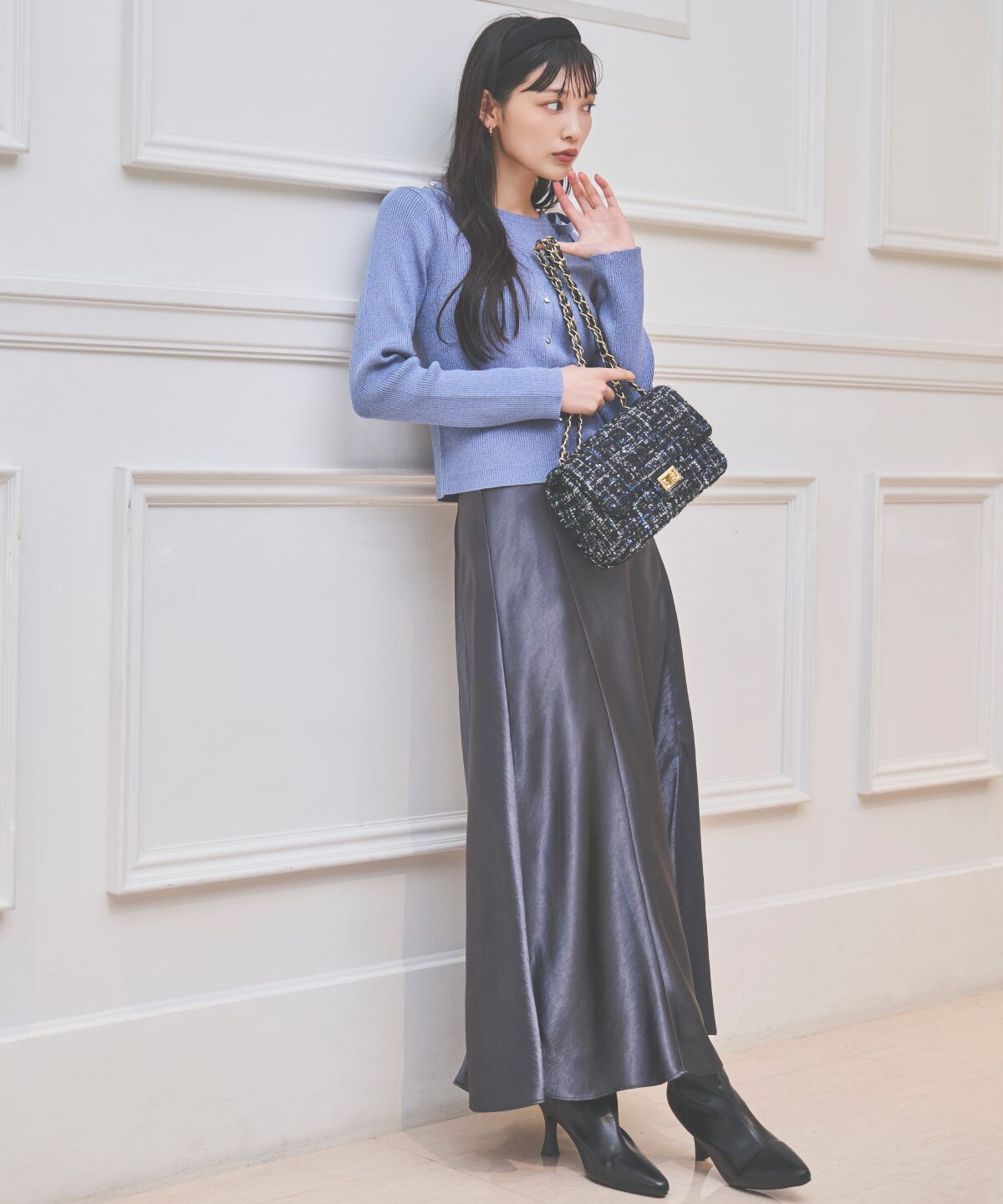 アンドクチュール「ホルタードッキングカーディガン風プルオーバー」|ニット・セーター|