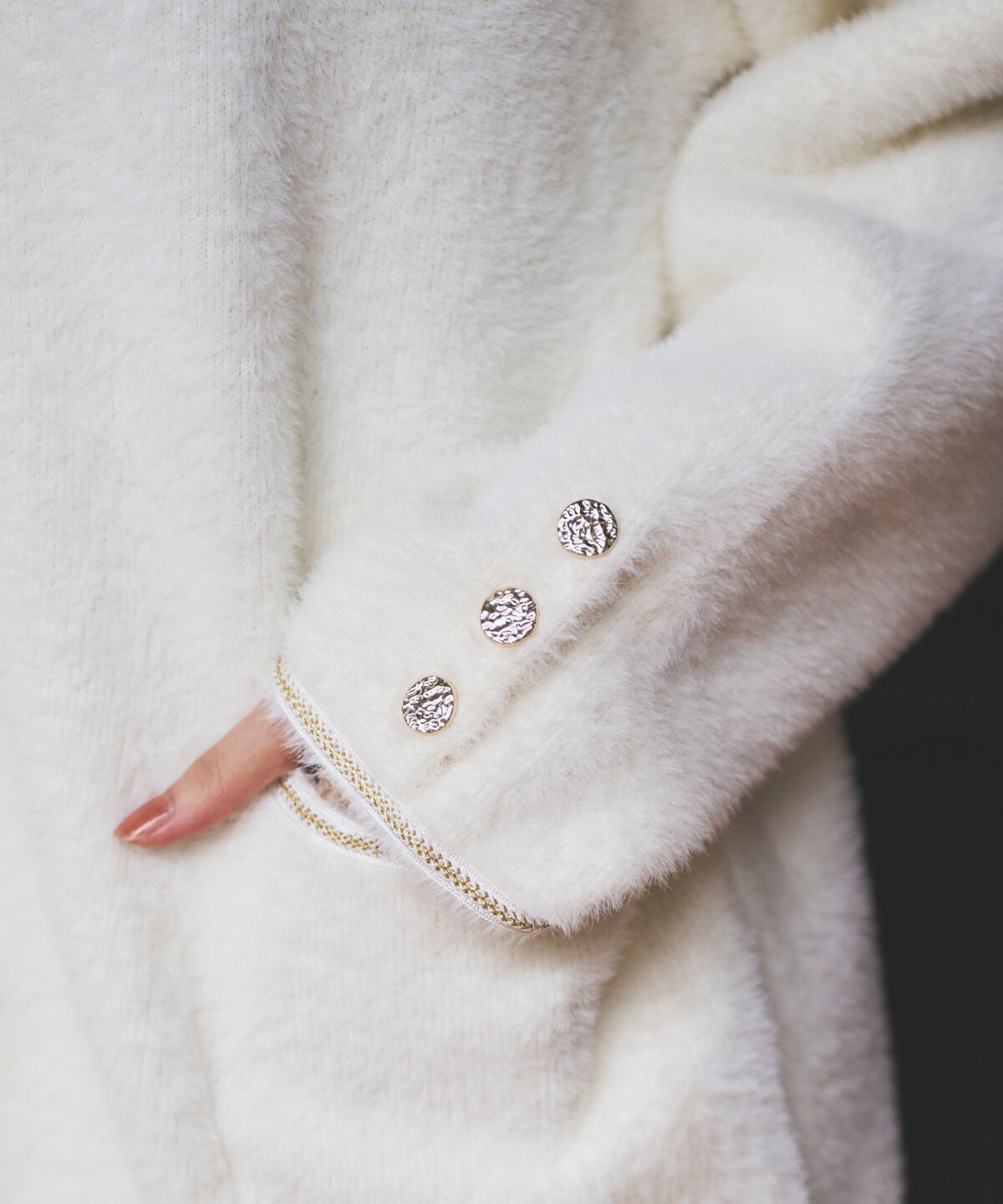 アンドクチュール「ダブルフェイスフェザーカーディガン」|カーディガン|