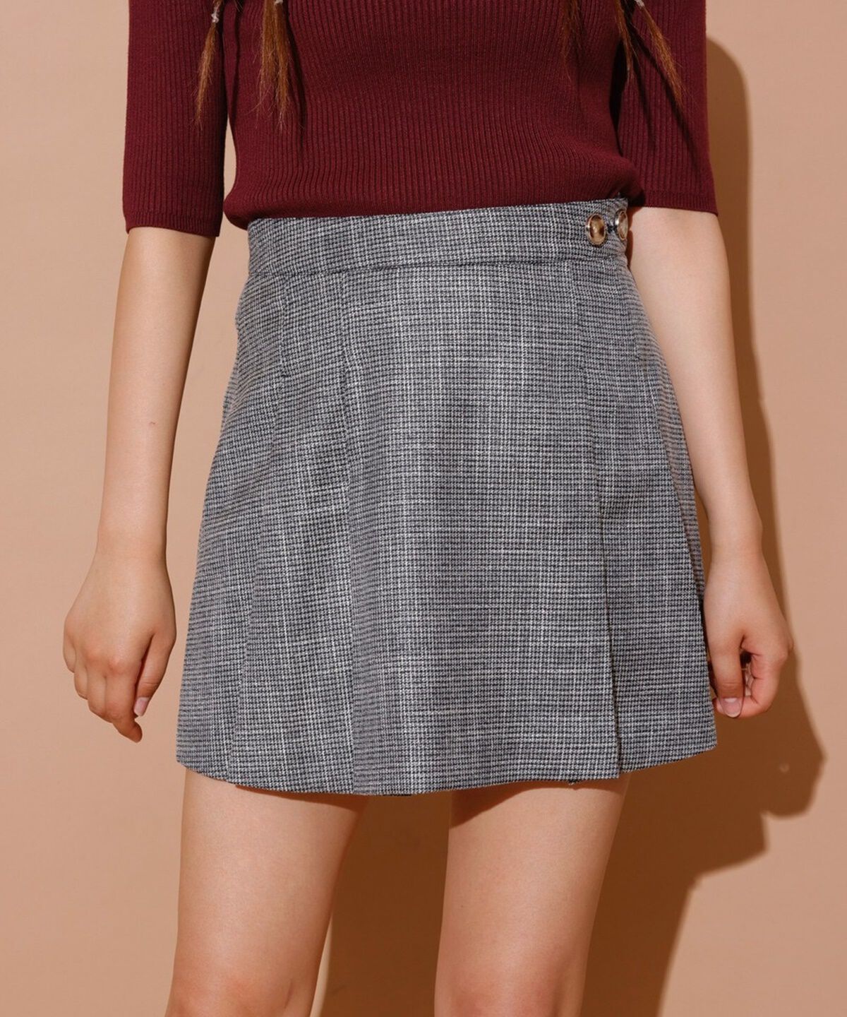 REDYAZEL「ラメツィードプリーツショートパンツ」|キュロット|