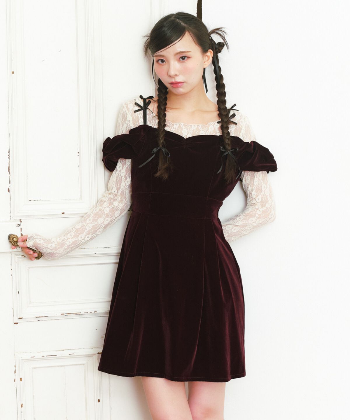 REDYAZEL「ローズブローチレーストップス」|Tシャツ・カットソー|