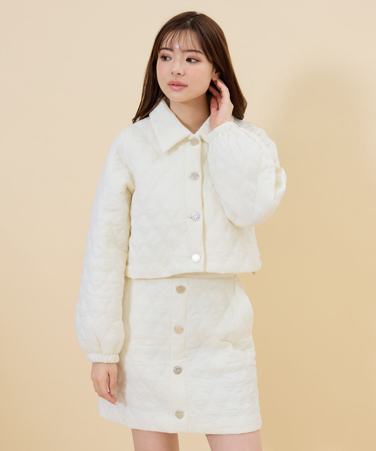 REDYAZEL「キルティングミニスカート」|台形|