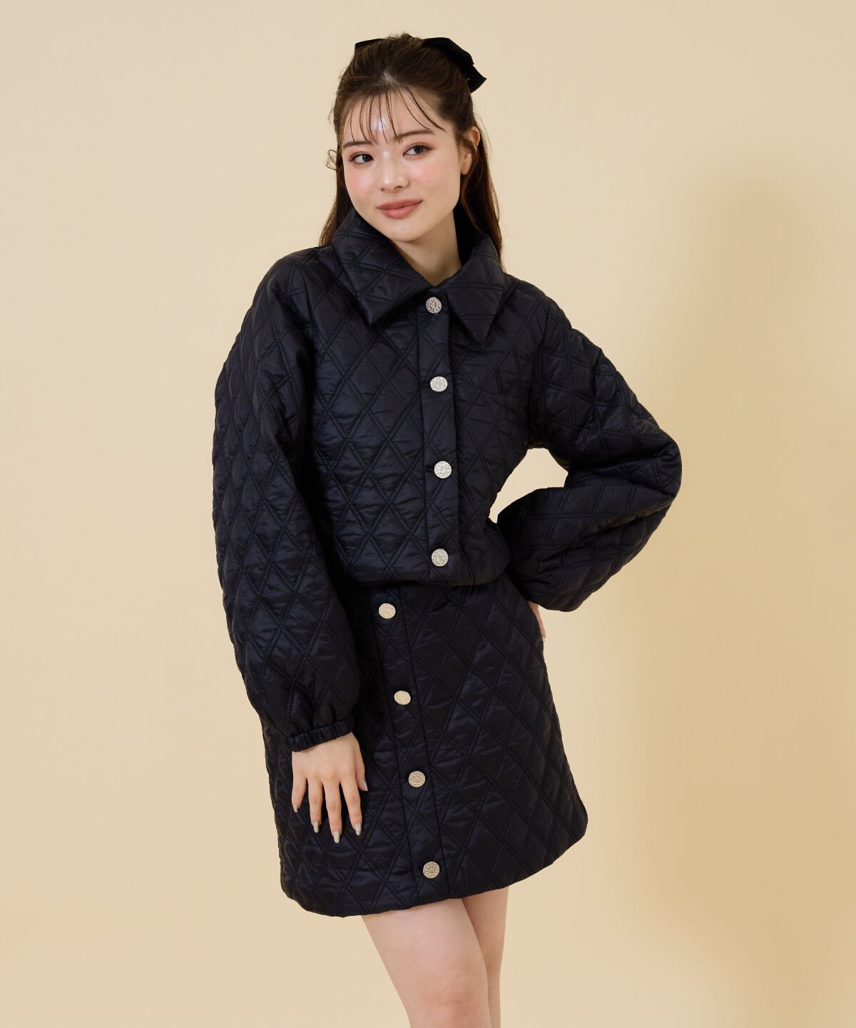 REDYAZEL「キルティングミニスカート」|台形|