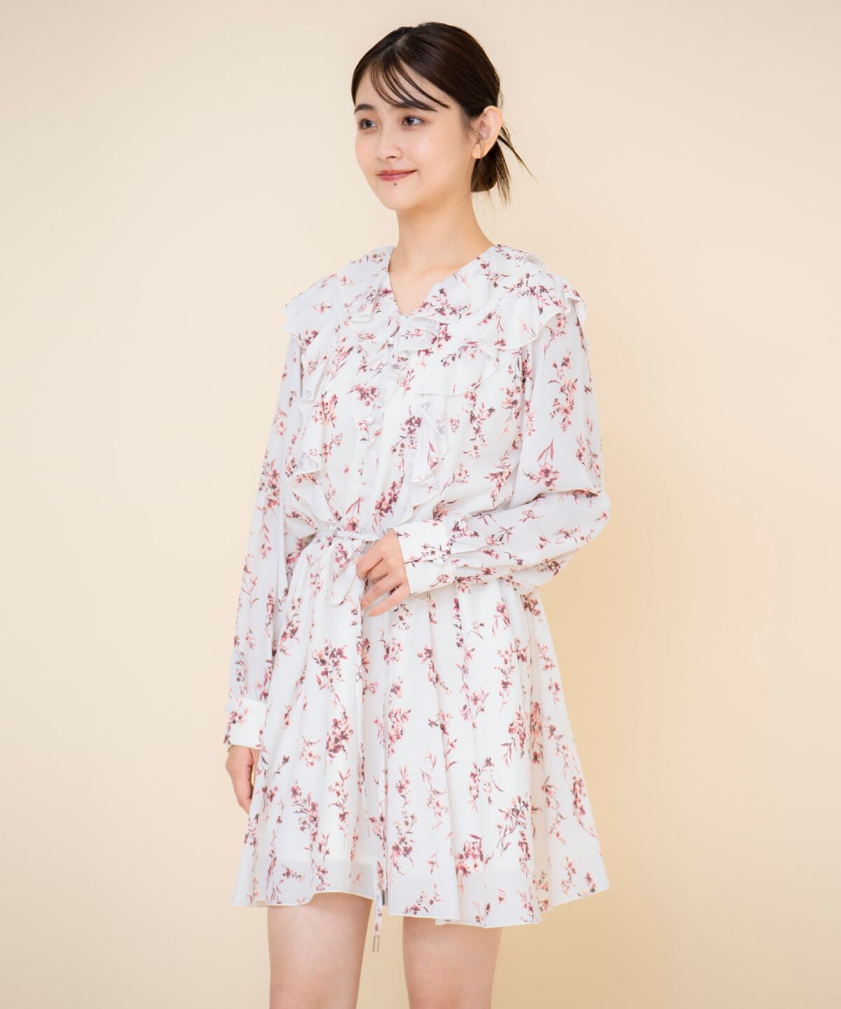 REDYAZEL「フローラルプリントシフォンミニワンピース」|ワンピース|