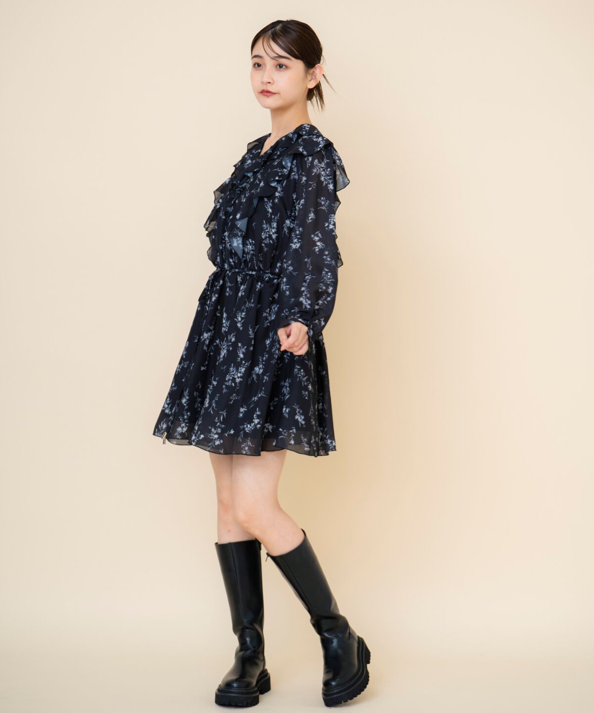 REDYAZEL「フローラルプリントシフォンミニワンピース」|ワンピース|