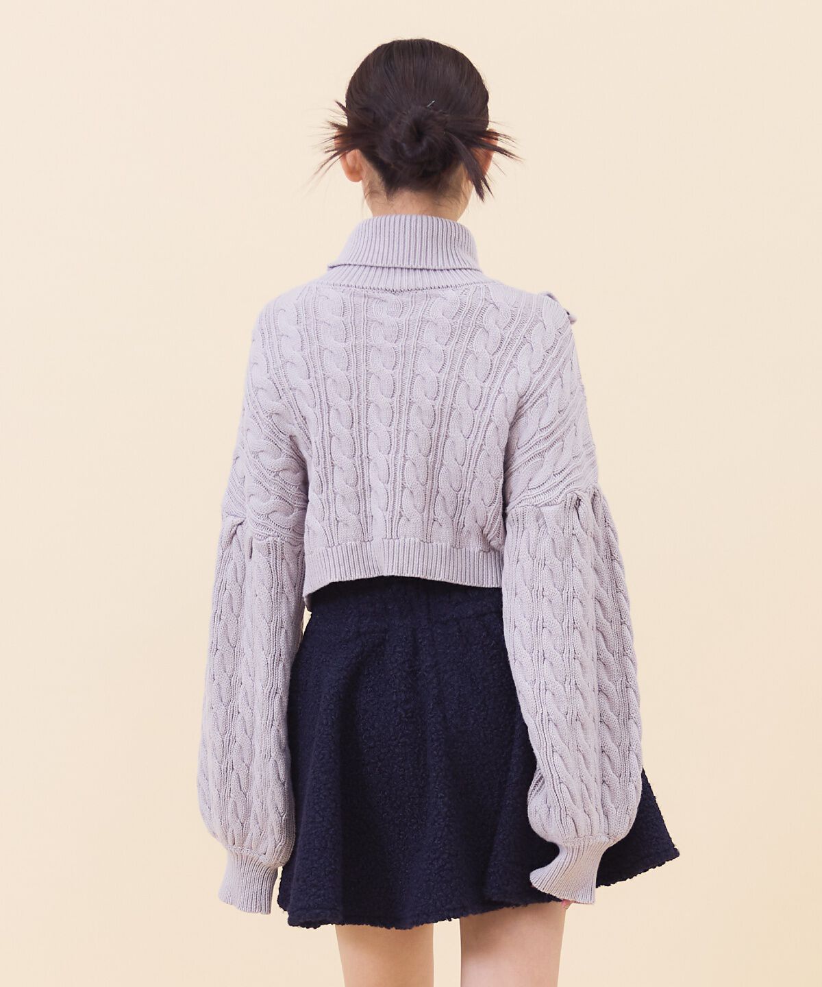 REDYAZEL「サイドリボンケーブルニット」|ニット・セーター|