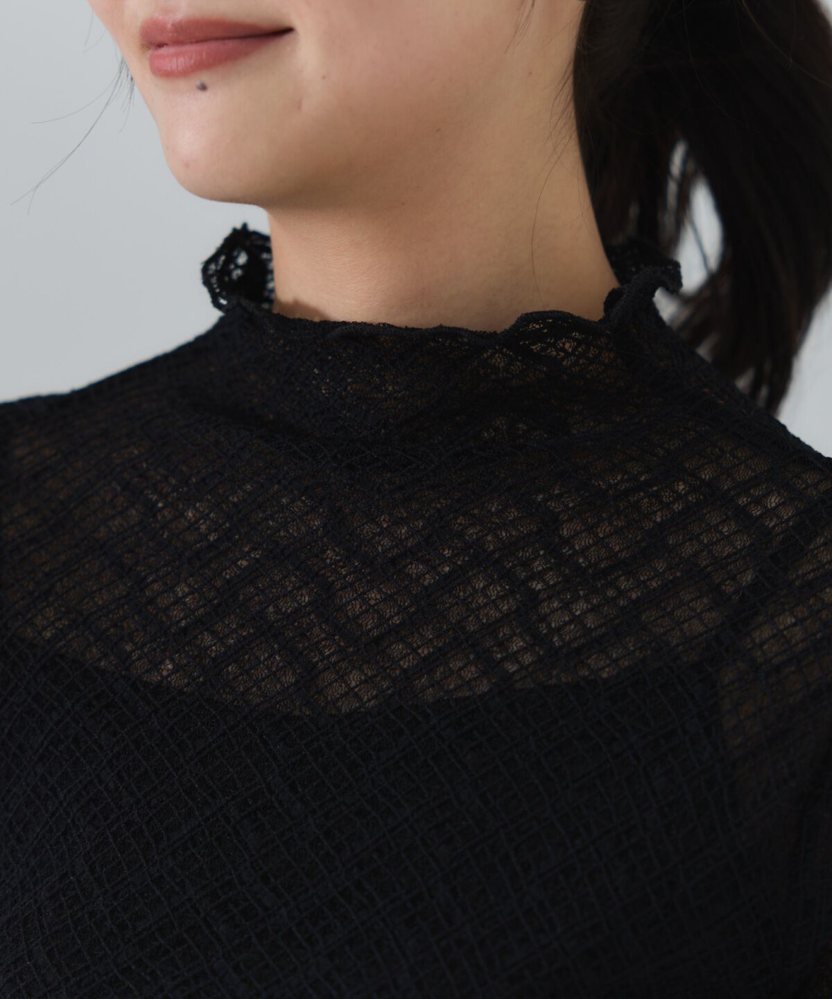 REDYAZEL「チェックレースハイネックトップス」|Tシャツ・カットソー|