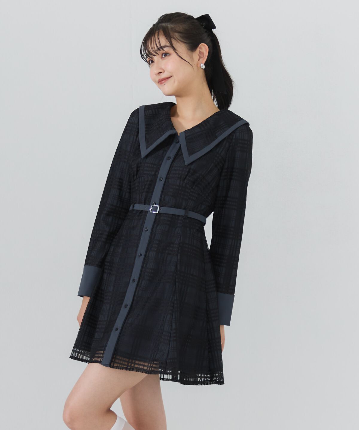 REDYAZEL「ビッグカラーレースミニワンピース」|ワンピース|