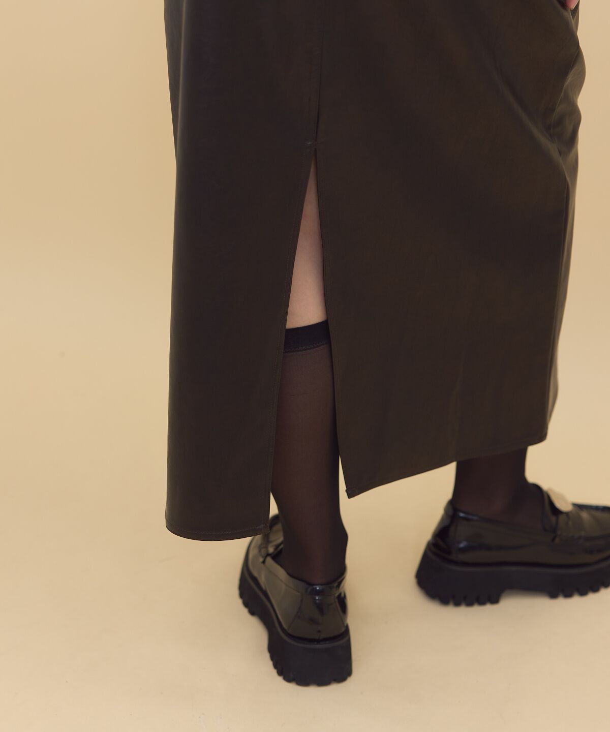 REDYAZEL「レザーロングスカート」|タイト|