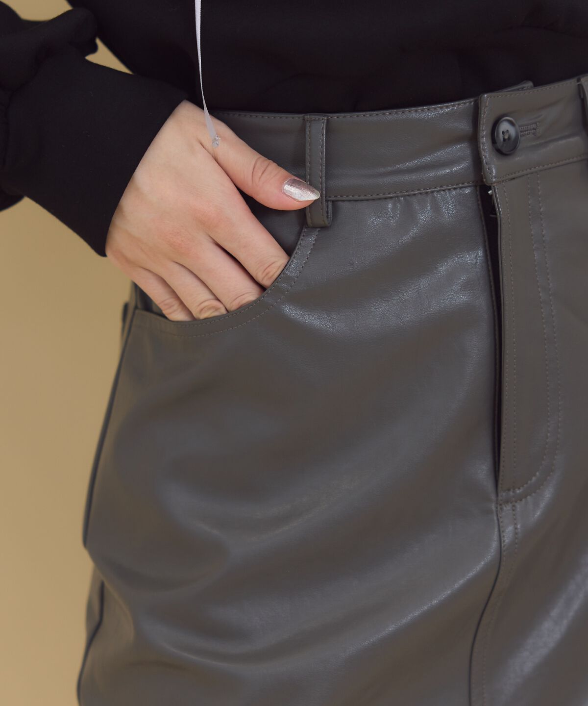 REDYAZEL「レザーロングスカート」|タイト|