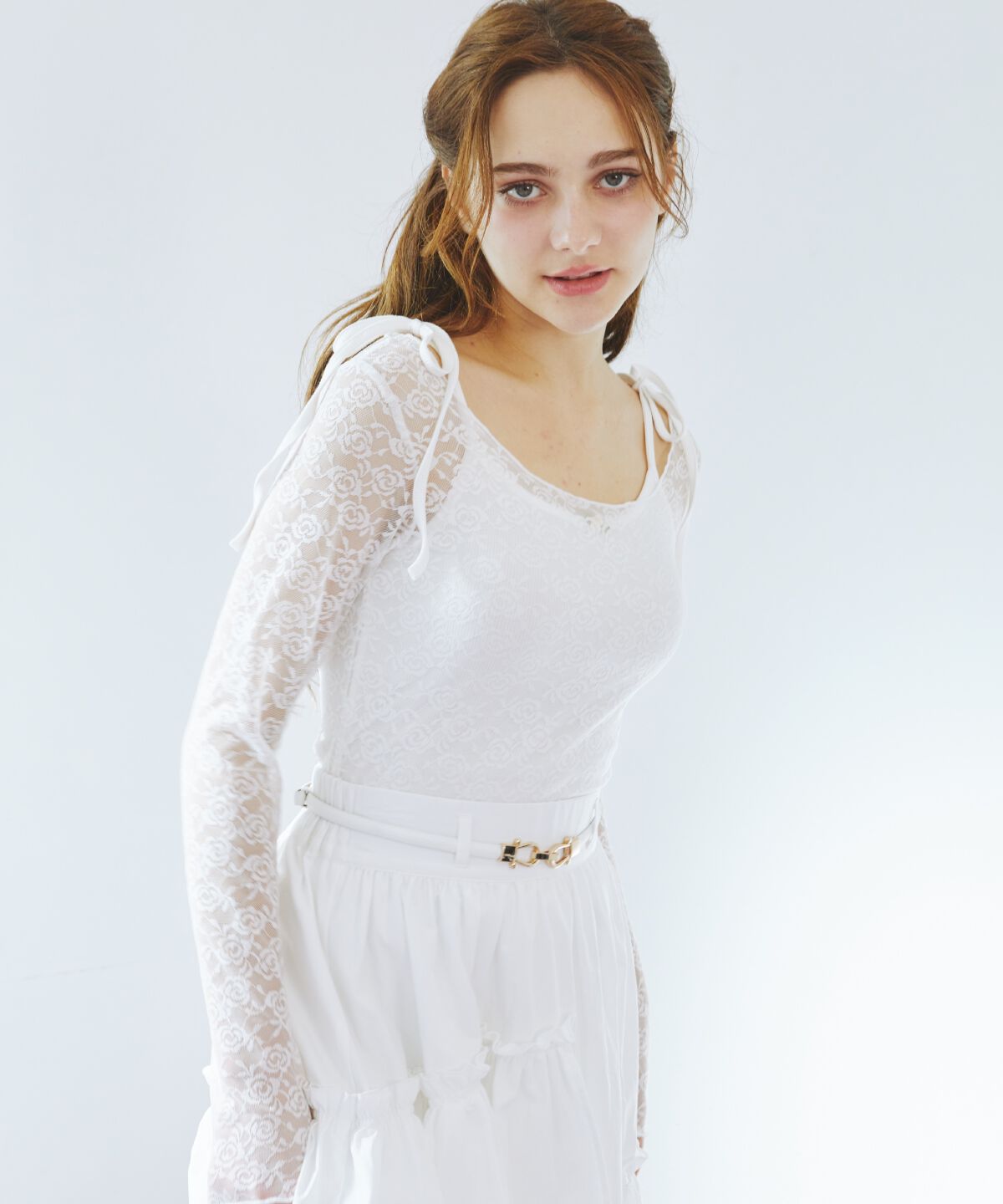 REDYAZEL「レーストップス＆リボンショルダーキャミソールセット」|Tシャツ・カットソー|