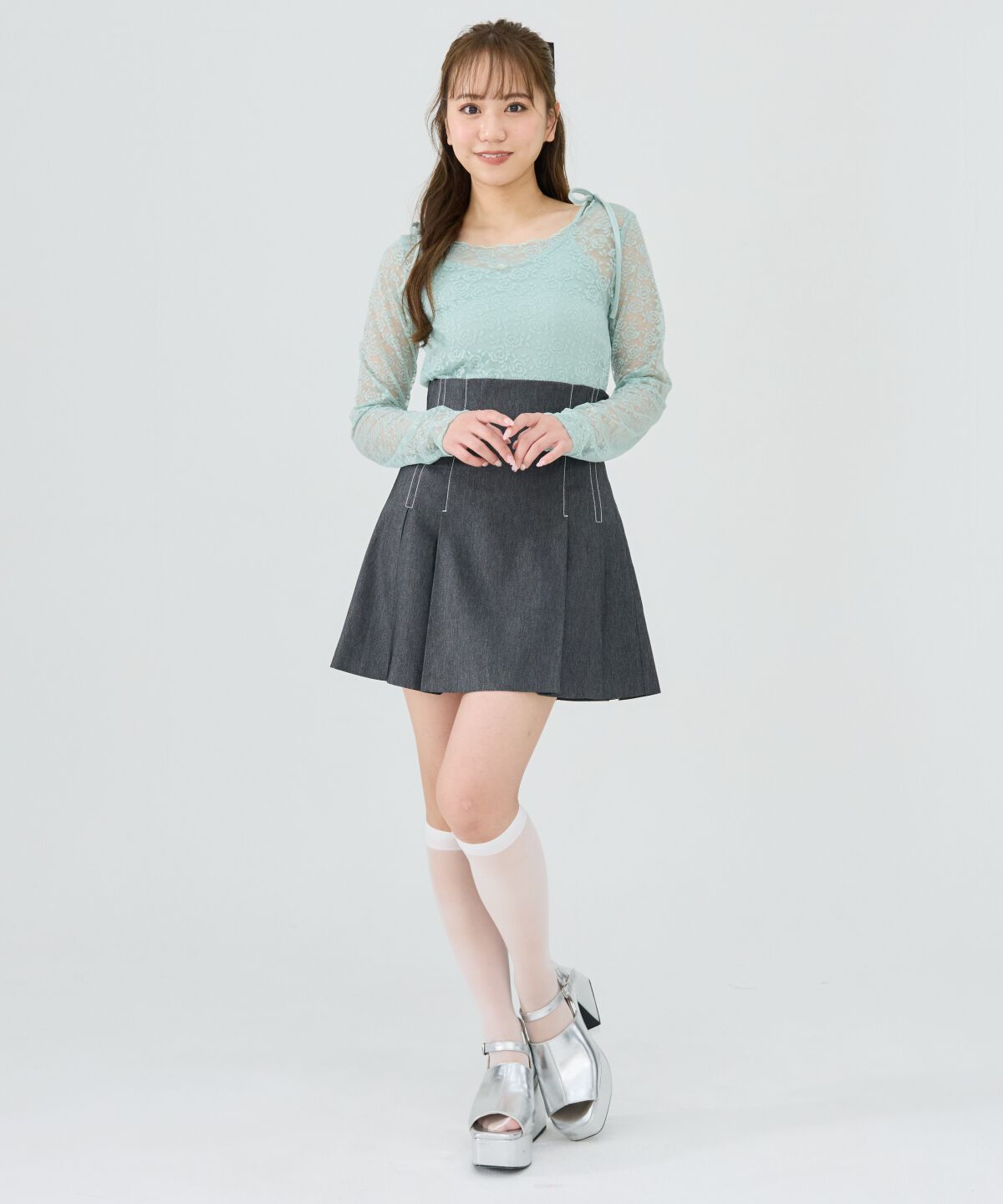 REDYAZEL「レーストップス＆リボンショルダーキャミソールセット」|Tシャツ・カットソー|