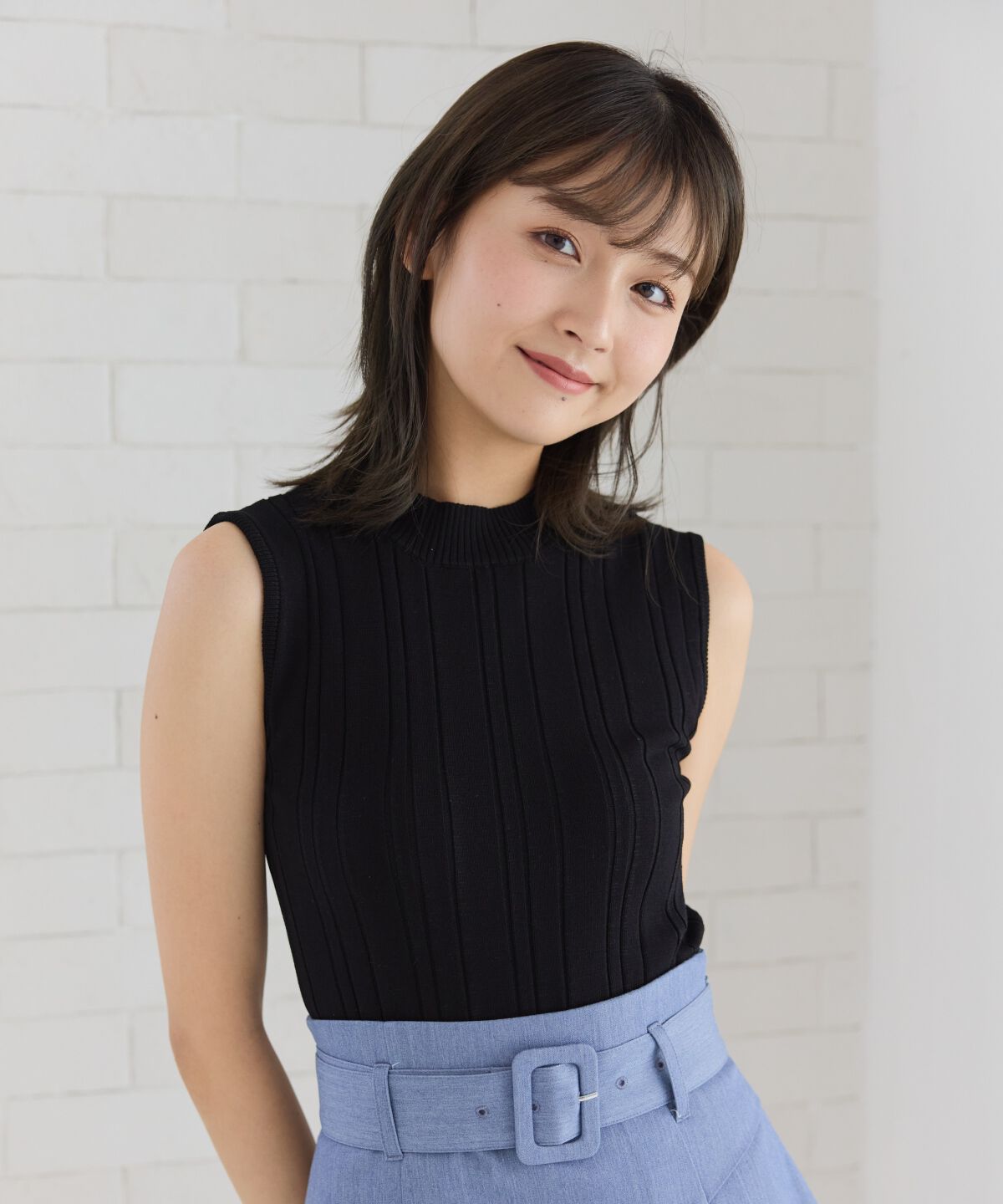 REDYAZEL「ランダムリブニット」|キャミソール|ブラック