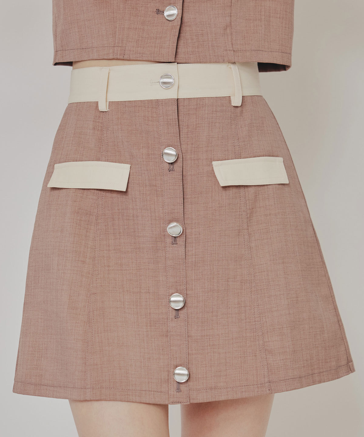 REDYAZEL「バイカラーミニマムジャケット&ミニスカートセットアップ」|ワンピース|