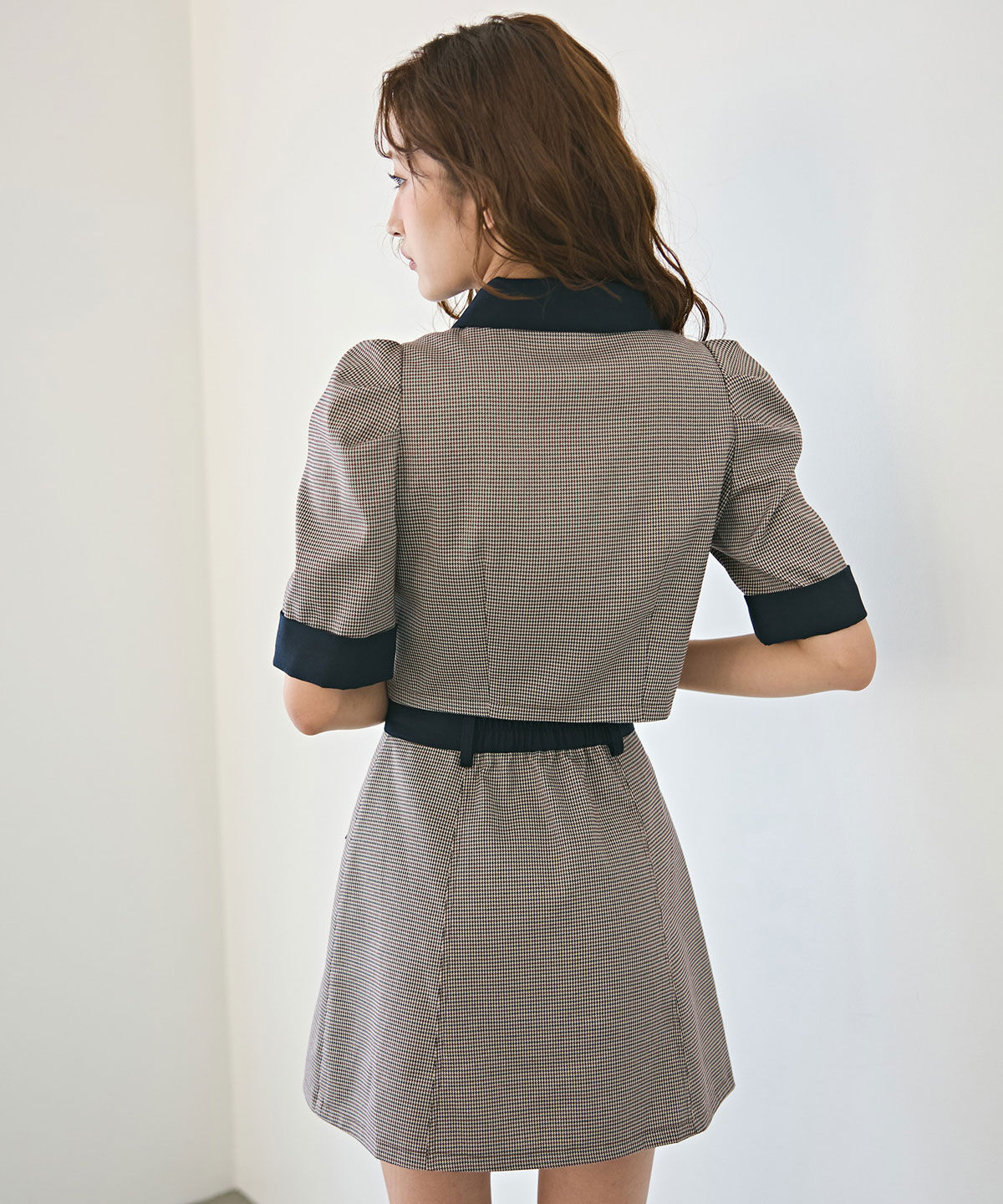 REDYAZEL「バイカラーミニマムジャケット&ミニスカートセットアップ」|ワンピース|