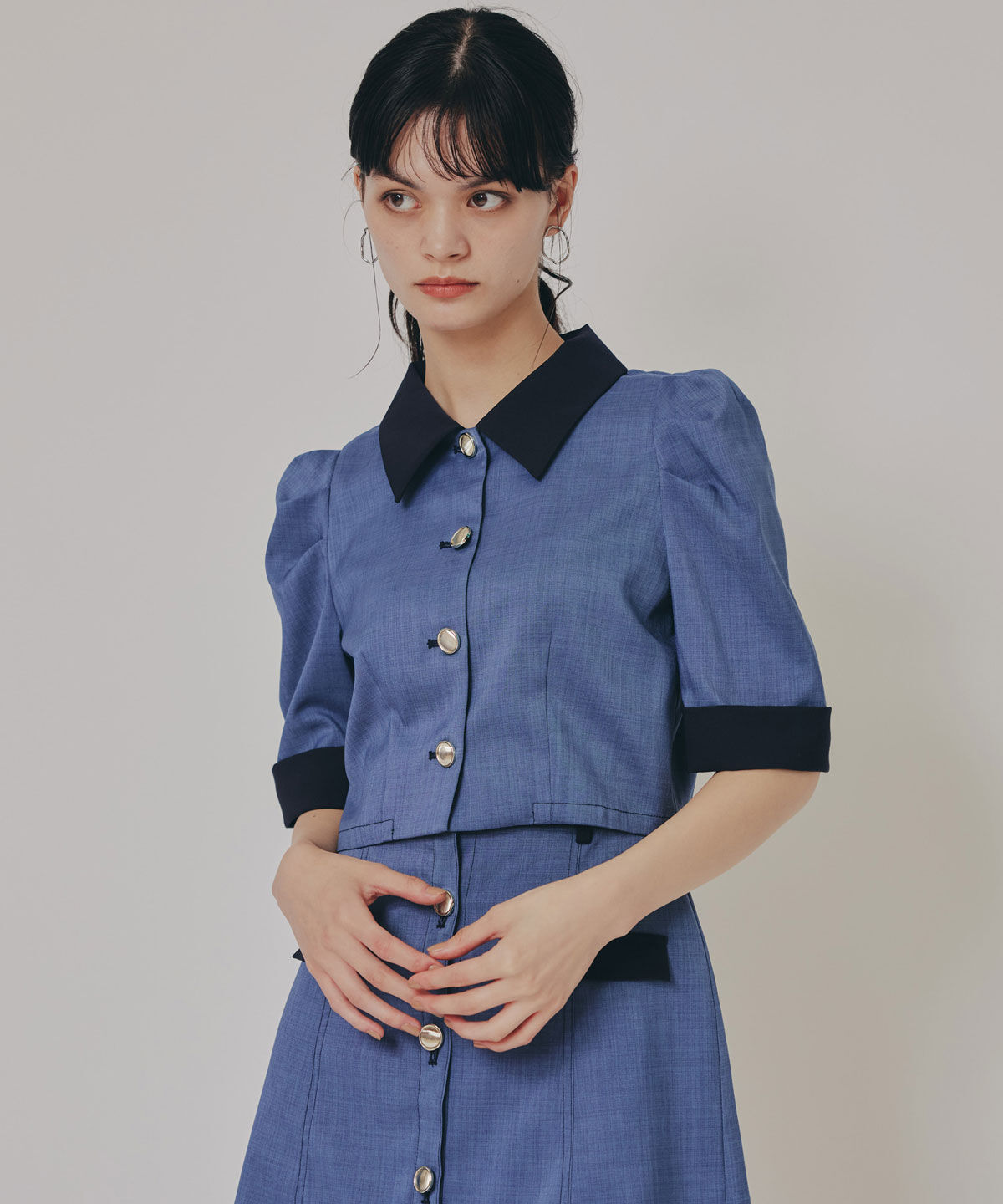 REDYAZEL「バイカラーミニマムジャケット&ミニスカートセットアップ」|ワンピース|