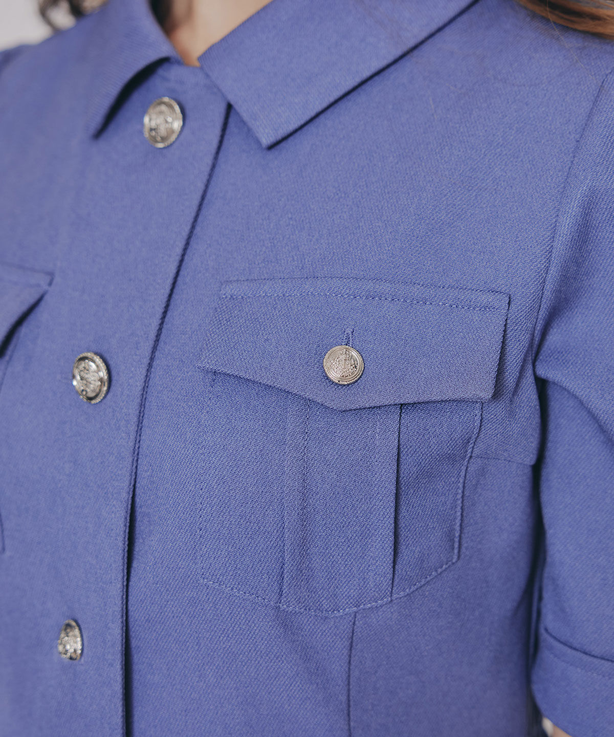 REDYAZEL「エンブレムボタンツイルシャツワンピース」|ワンピース|