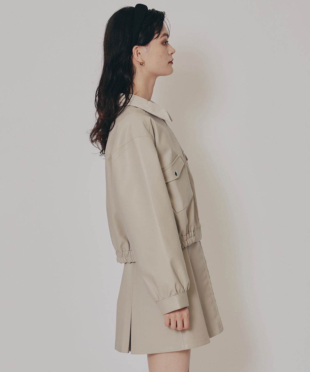 REDYAZEL「フェイクレザージップブルゾン」|ブルゾン・スタジャン|