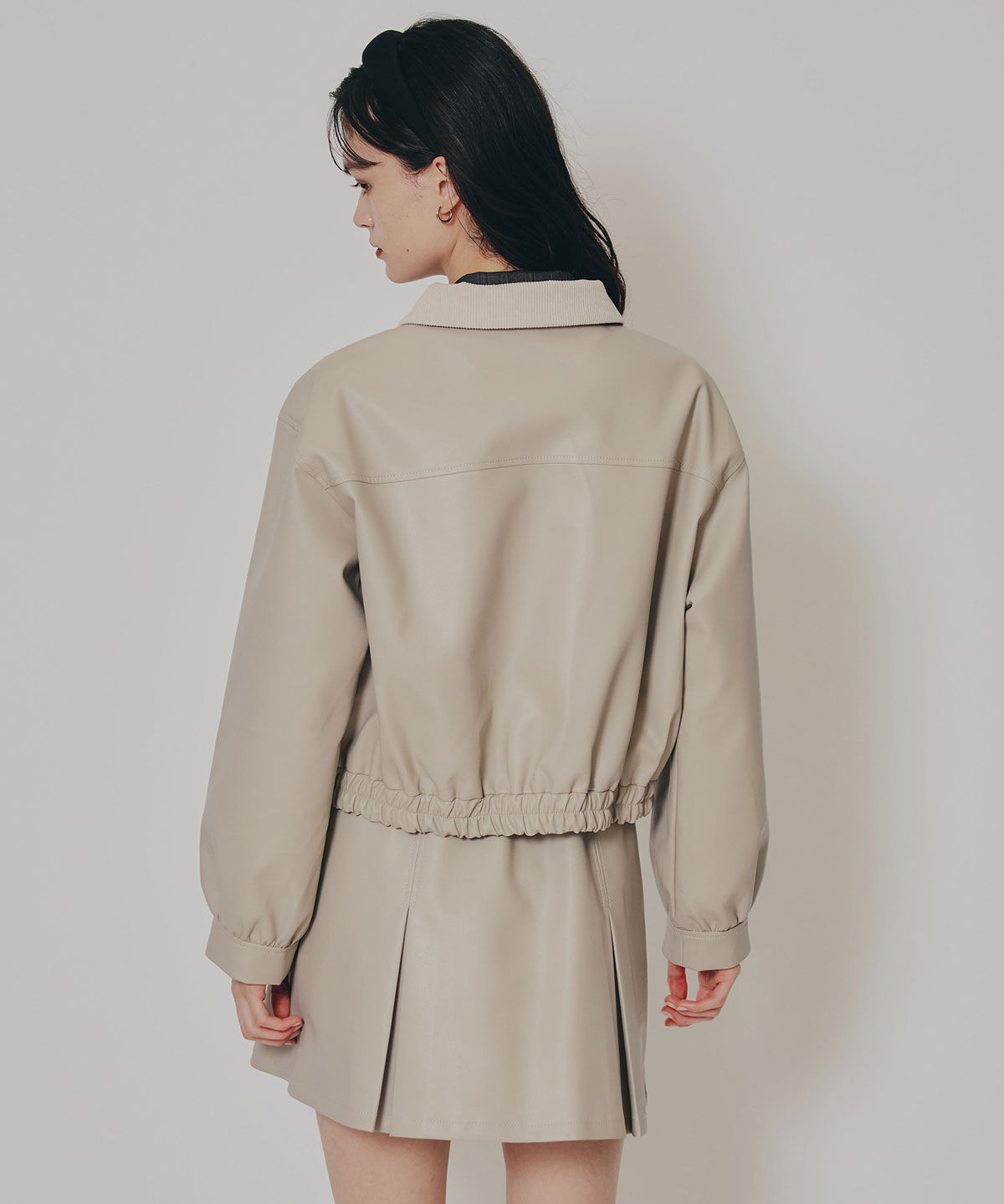 REDYAZEL「フェイクレザージップブルゾン」|ブルゾン・スタジャン|