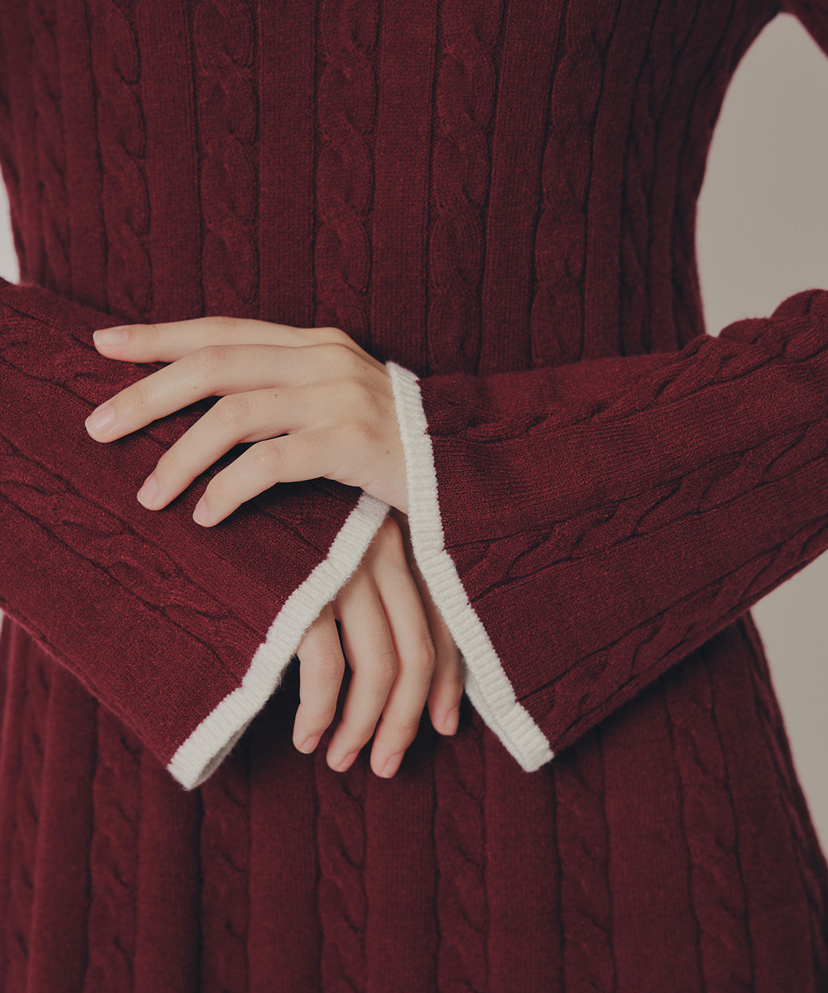 REDYAZEL「ラインケーブルミニニットワンピース」|ワンピース|