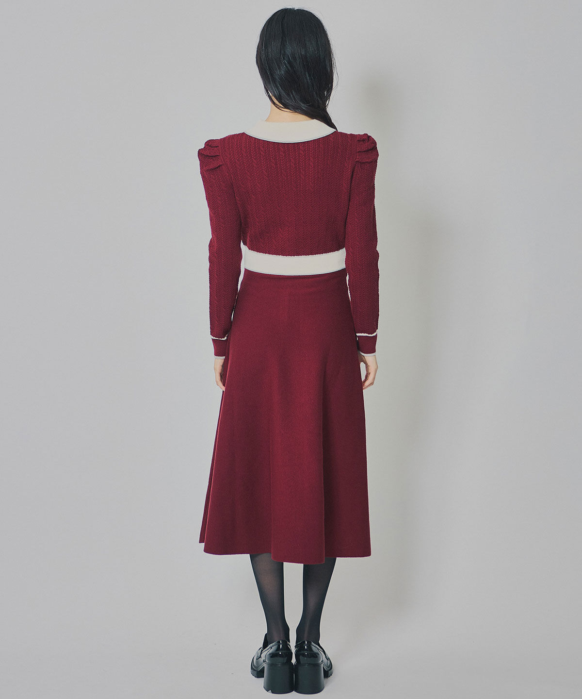 REDYAZEL「マルチケーブルバイカラーニットワンピース」|ワンピース|