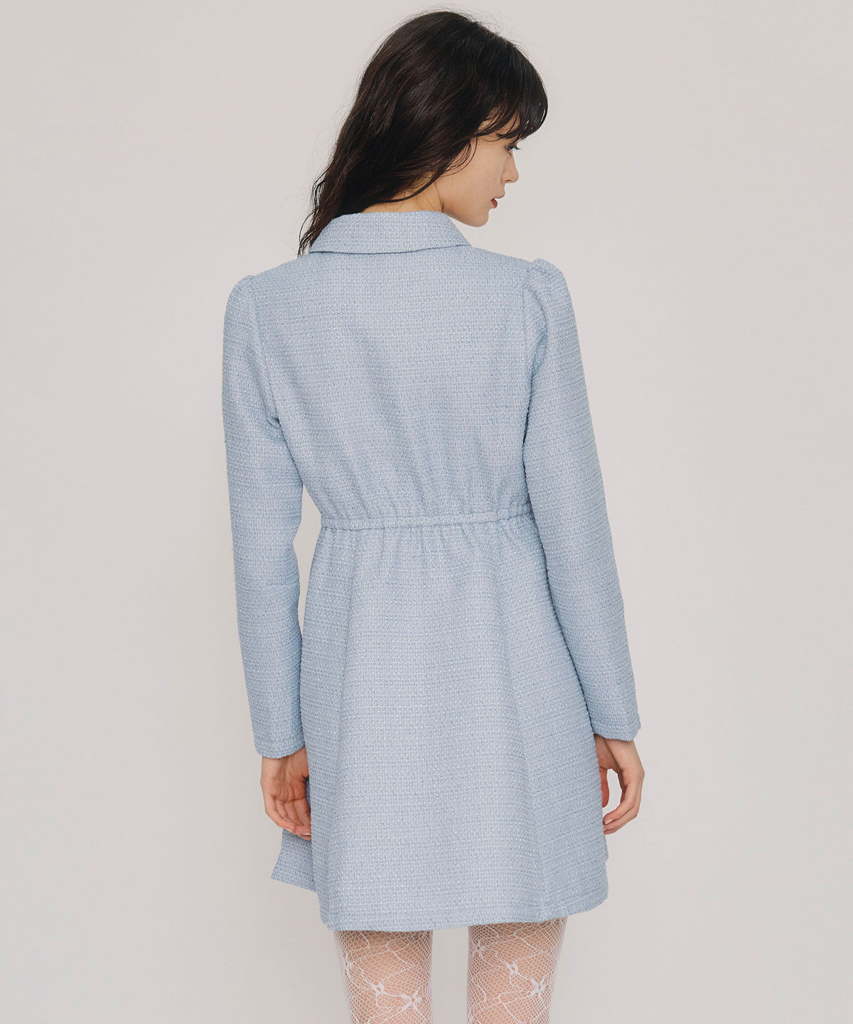 REDYAZEL「エンブレムボタンツイードシャツミニワンピース」|ワンピース|