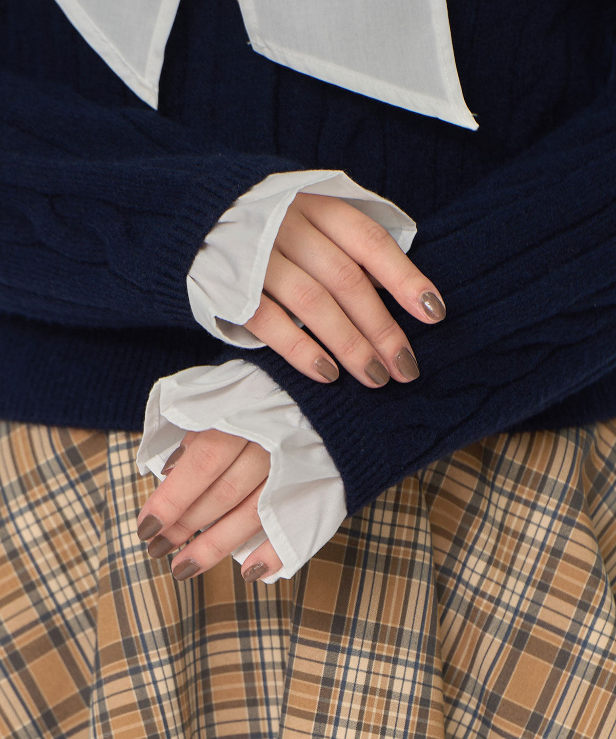 REDYAZEL「ボウタイケーブルニットプルオーバー」|ニット・セーター|