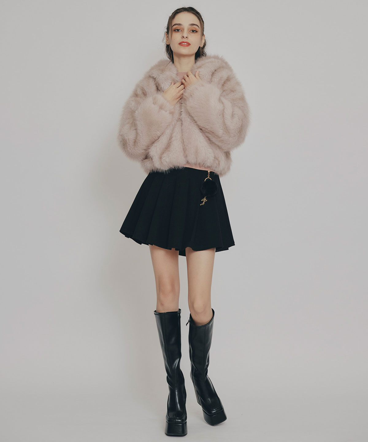 REDYAZEL「フォックスファーライクフーディショートジャケット」|その他|