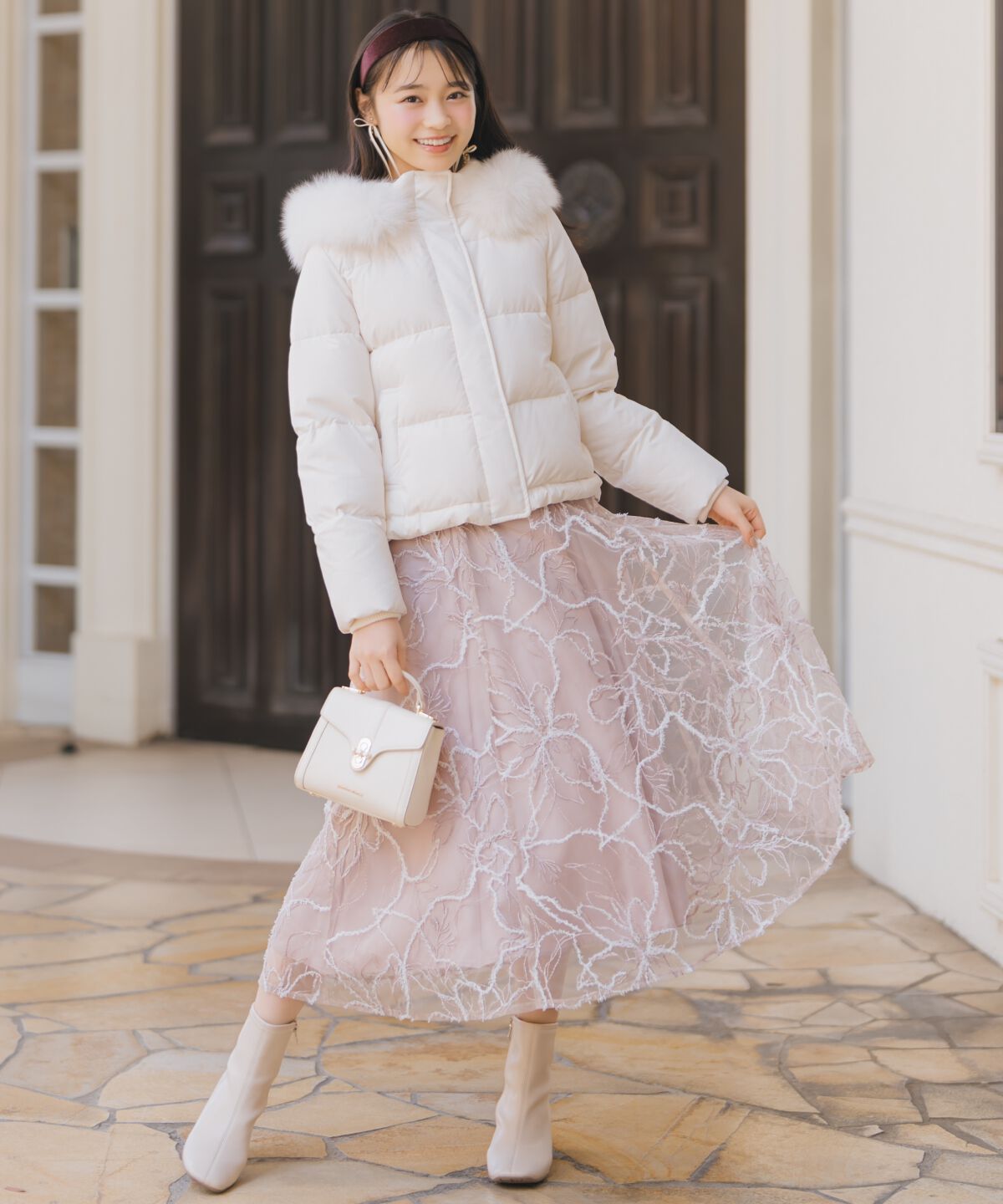 WILLSELECTION「ファー付きショートダウン」|ダウン|