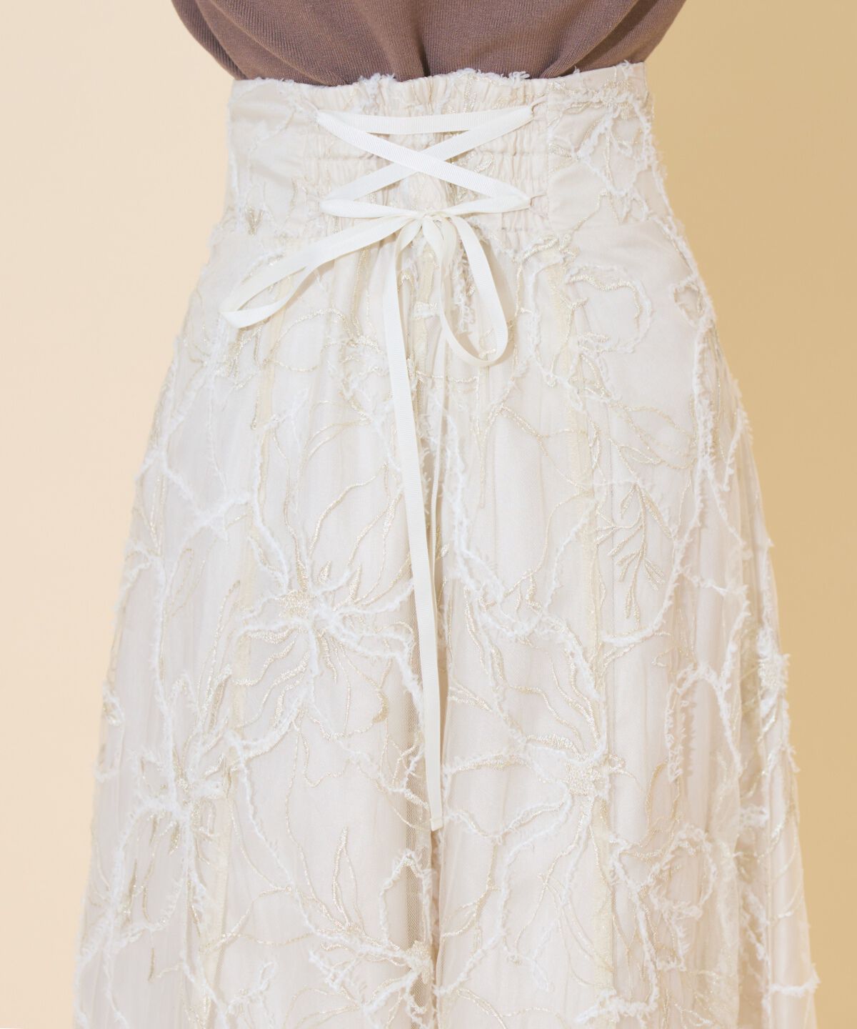 WILLSELECTION「ラメ刺繍チュールフレアスカート」|フレア|