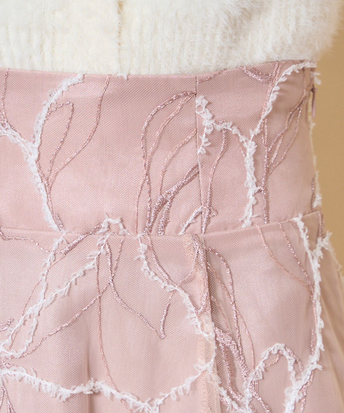 WILLSELECTION「ラメ刺繍チュールフレアスカート」|フレア|