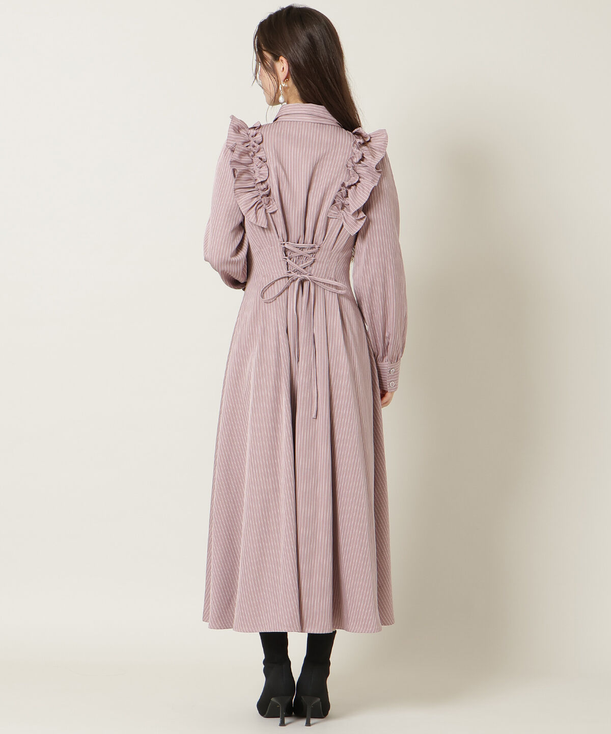 WILLSELECTION「ショルダーフリルリボンタイシャツワンピース」|ワンピース|