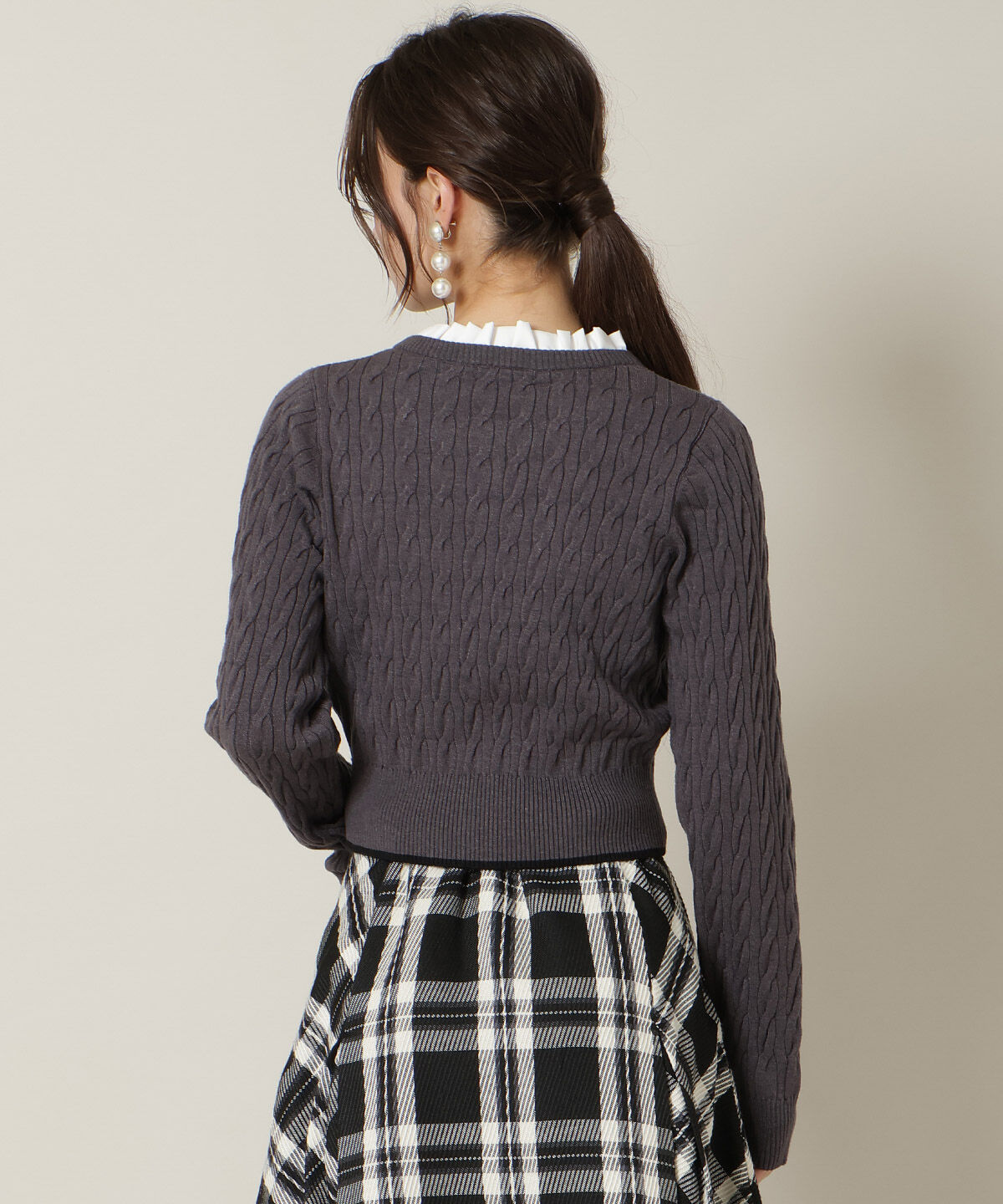 WILLSELECTION「フリルレイヤードケーブルニット」|ニット・セーター|