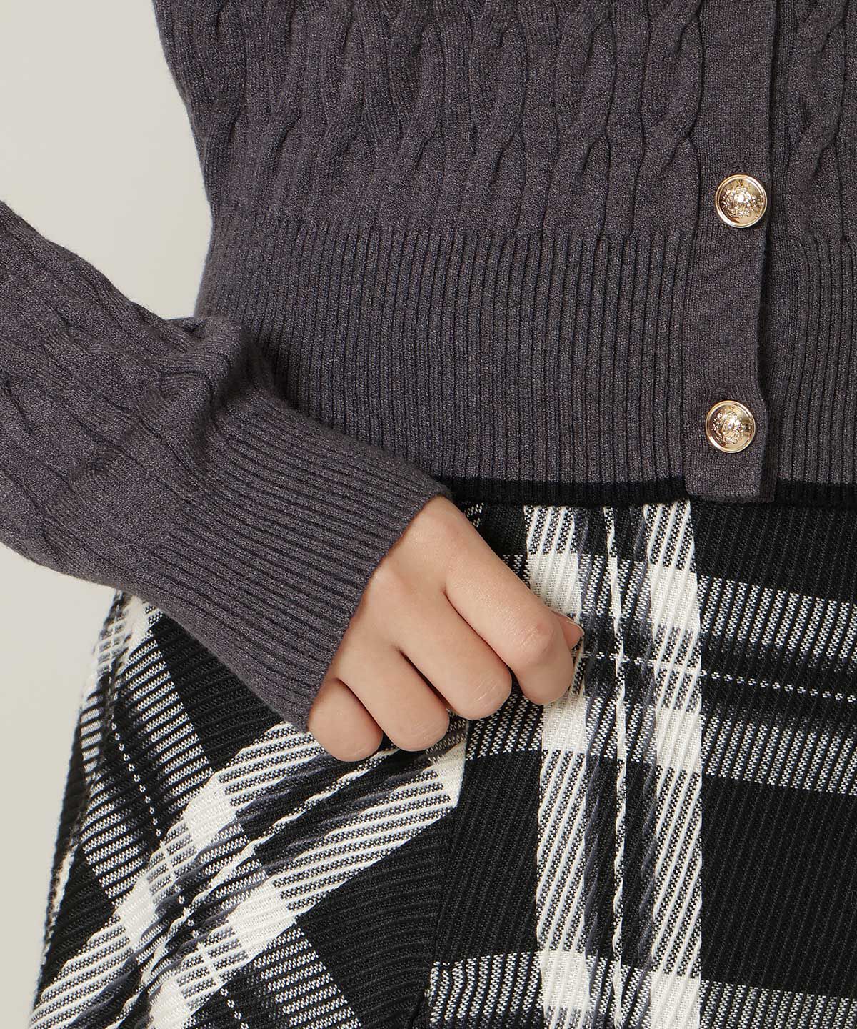 WILLSELECTION「フリルレイヤードケーブルニット」|ニット・セーター|