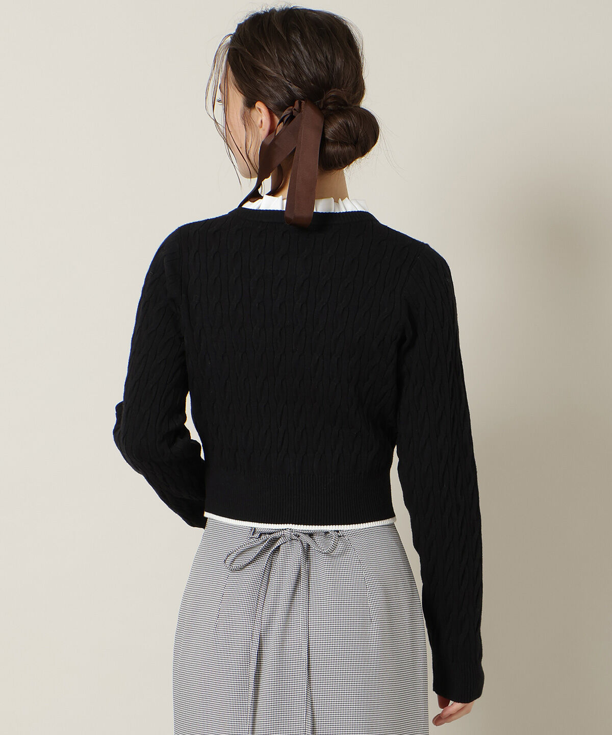 WILLSELECTION「フリルレイヤードケーブルニット」|ニット・セーター|