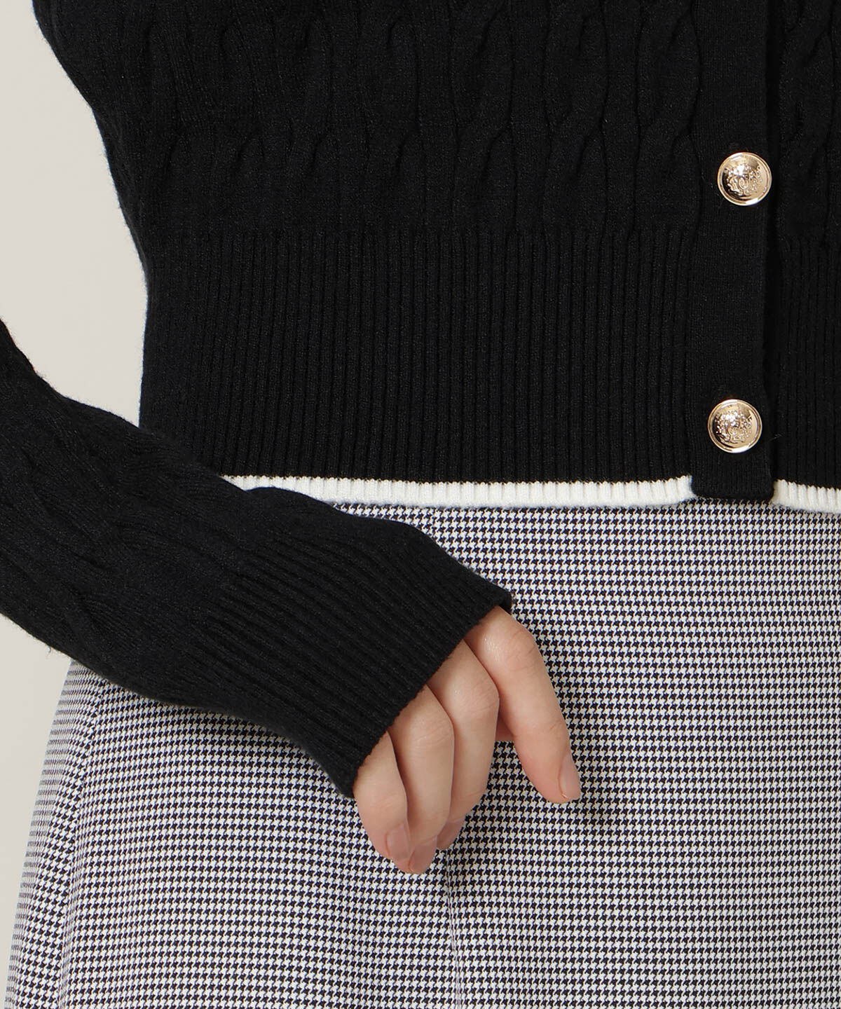 WILLSELECTION「フリルレイヤードケーブルニット」|ニット・セーター|