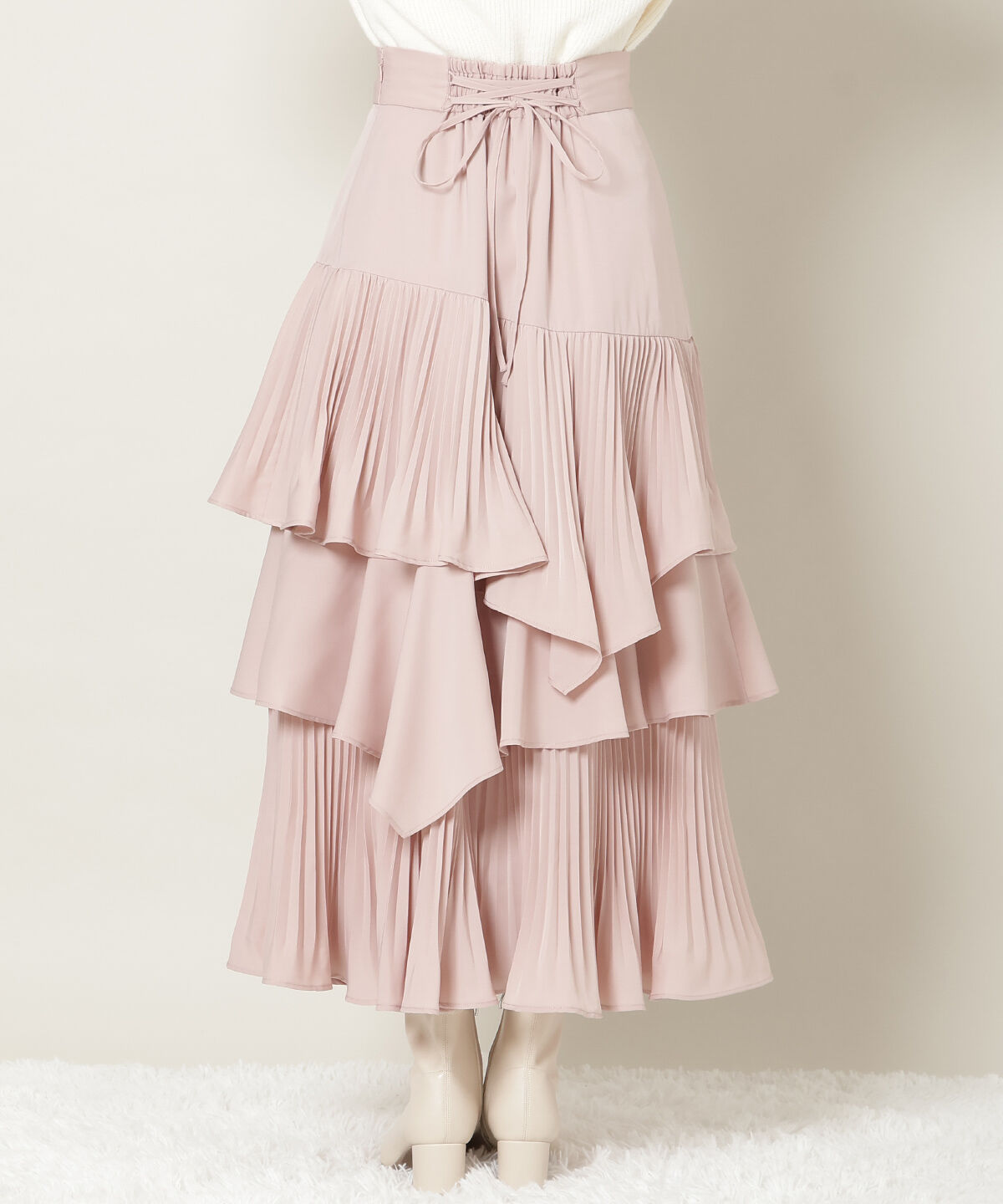 WILLSELECTION「プリーツシフォンティアードスカート」|フレア|