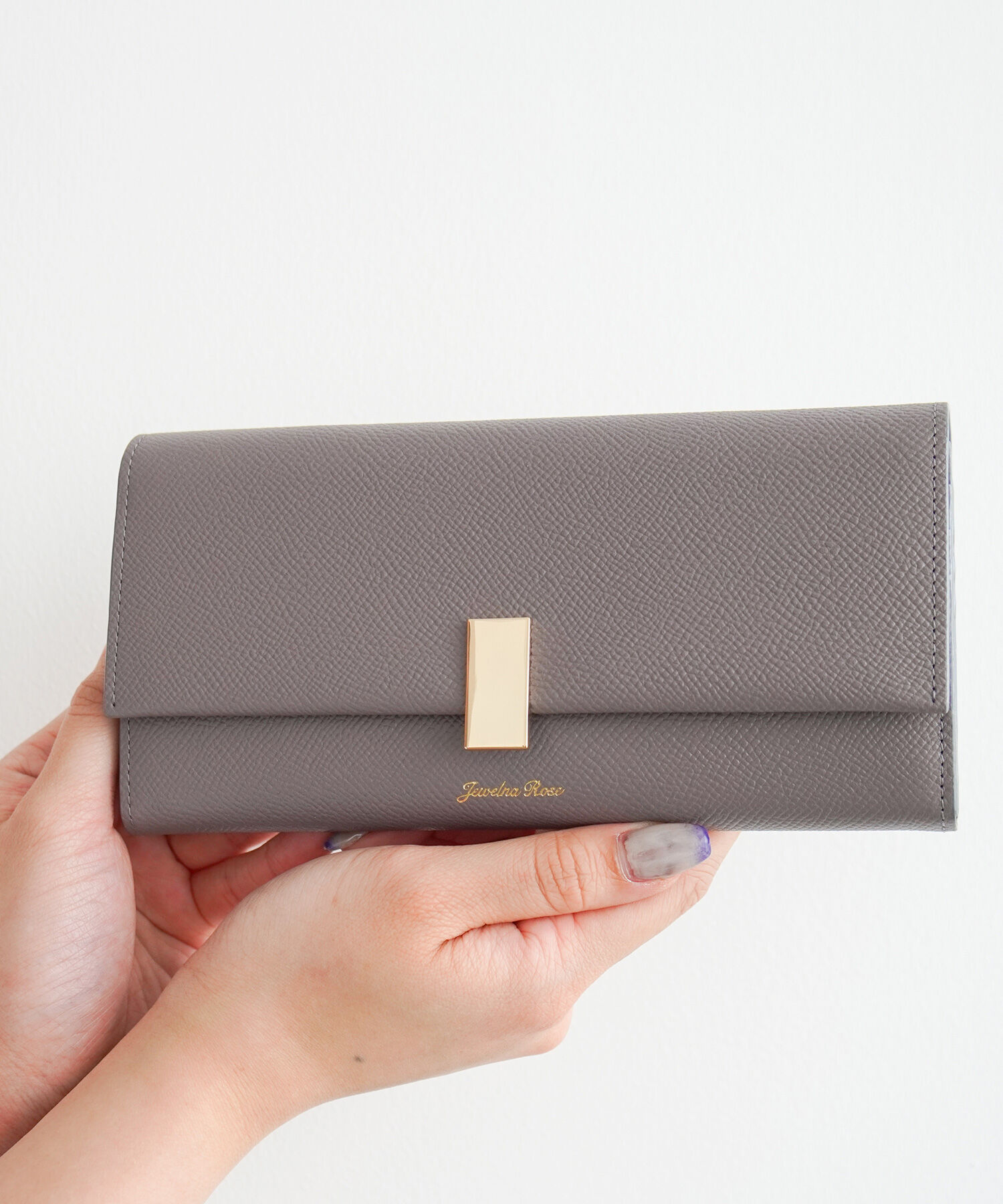 Jewelna Rose「Jewelna Rose ブリヨン・ウォレット 本革 長財布 15143」|財布|モーヴグレー