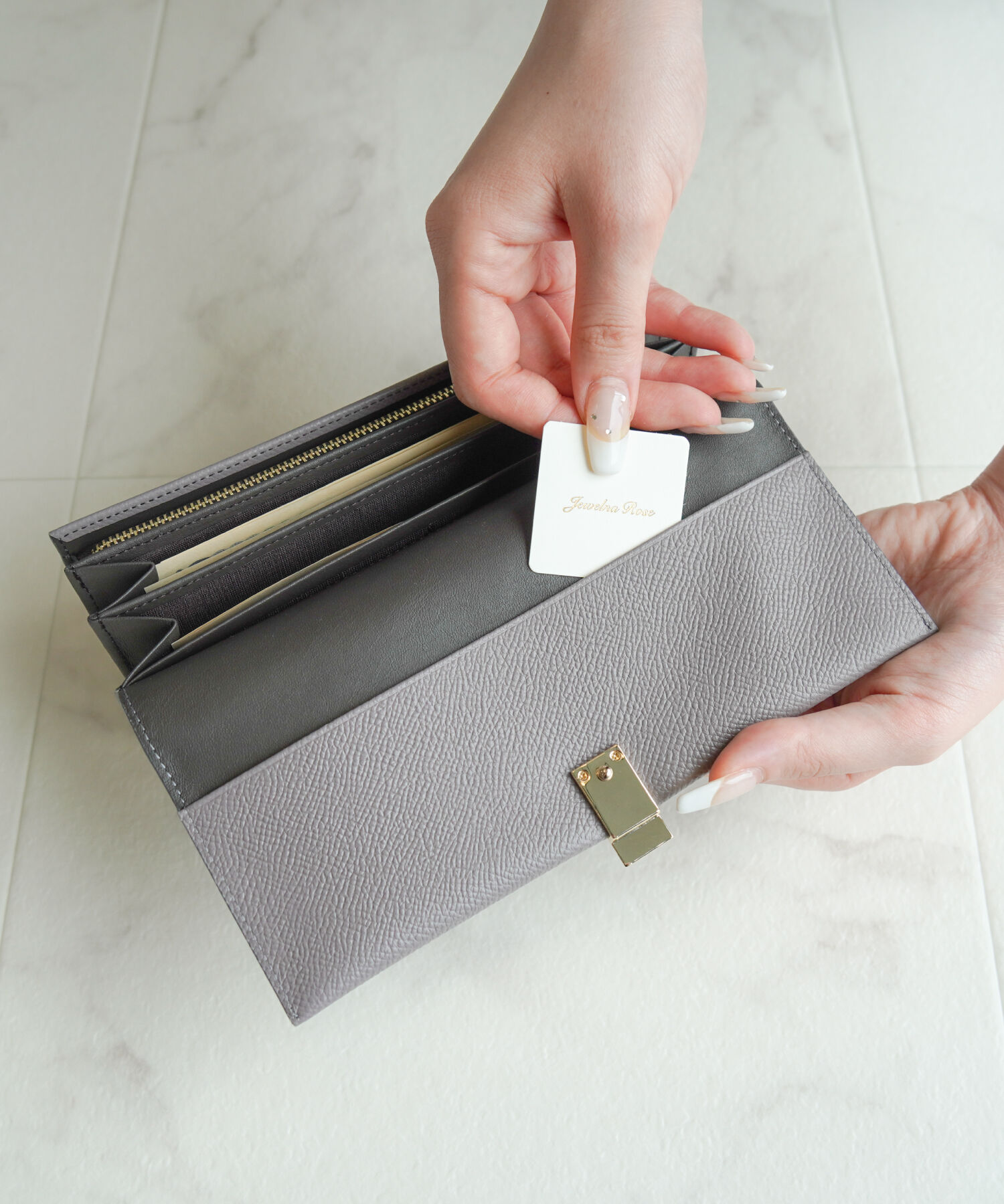 Jewelna Rose「Jewelna Rose ブリヨン・ウォレット 本革 長財布 15143」|財布|