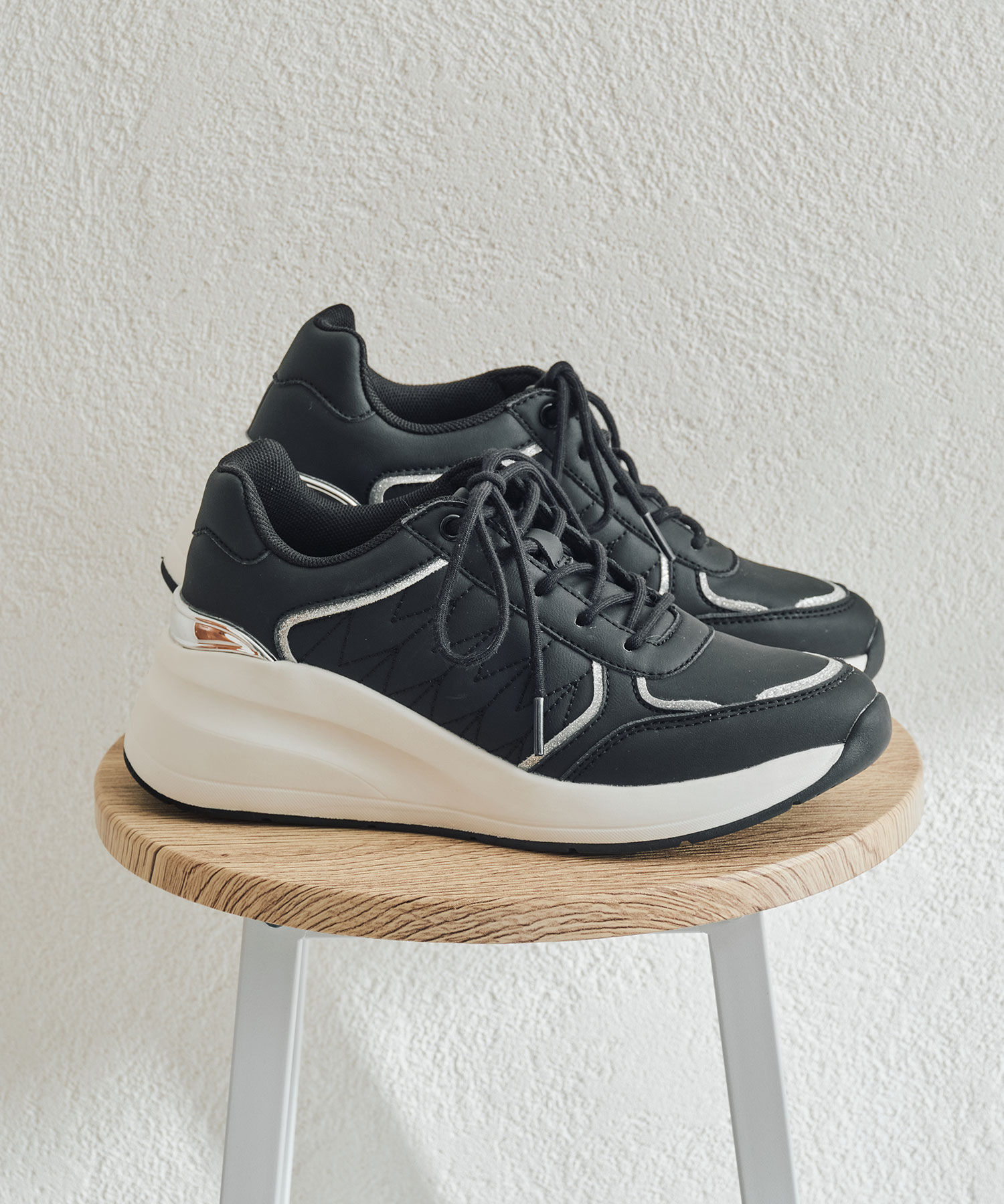 ORiental TRaffic「●2025春夏新作●ステッチデザインヒールスニーカー/OT3766 スニーカー　カジュアル 人気 トレンド」|スニーカー|