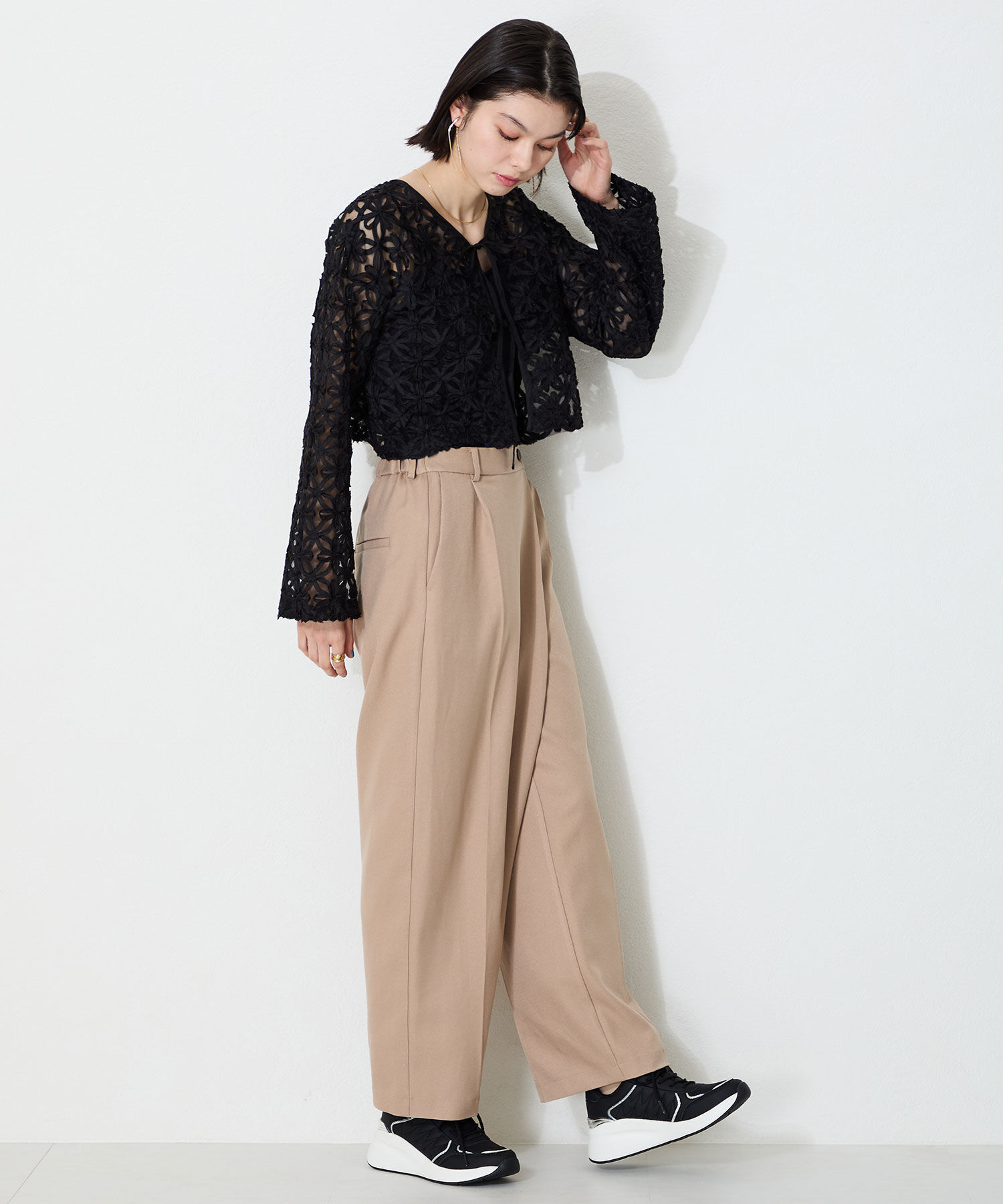 ORiental TRaffic「●2025春夏新作●ステッチデザインヒールスニーカー/OT3766 スニーカー　カジュアル 人気 トレンド」|スニーカー|