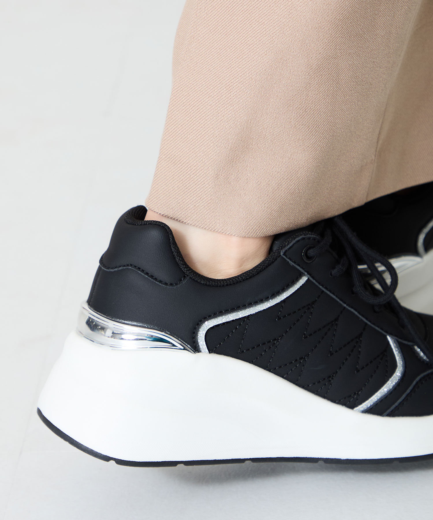 ORiental TRaffic「●2025春夏新作●ステッチデザインヒールスニーカー/OT3766 スニーカー　カジュアル 人気 トレンド」|スニーカー|