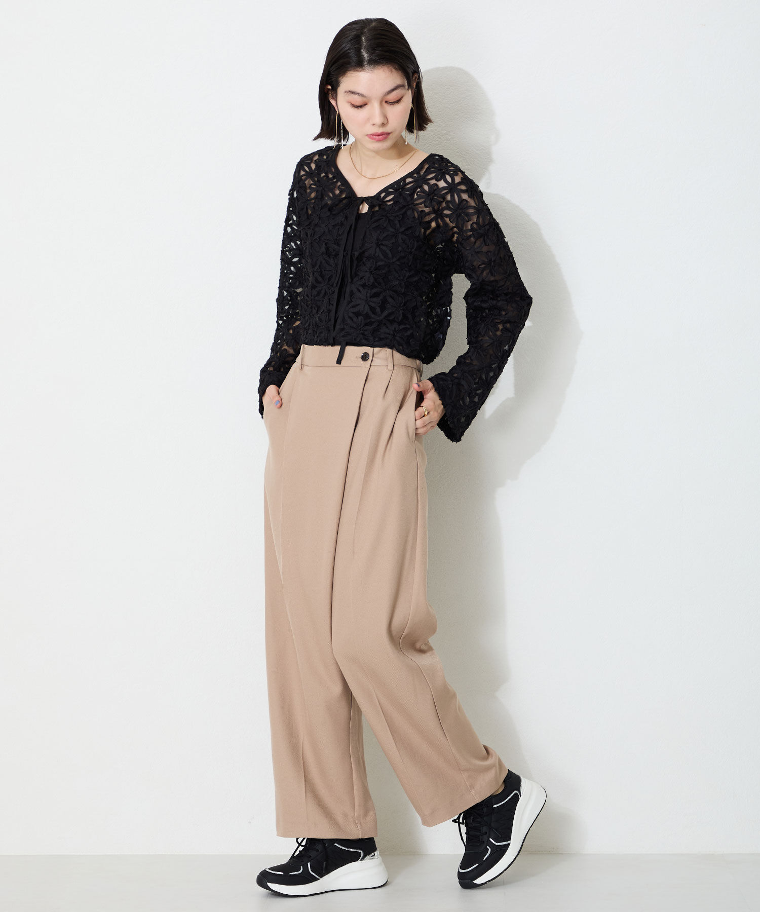 ORiental TRaffic「●2025春夏新作●ステッチデザインヒールスニーカー/OT3766 スニーカー　カジュアル 人気 トレンド」|スニーカー|