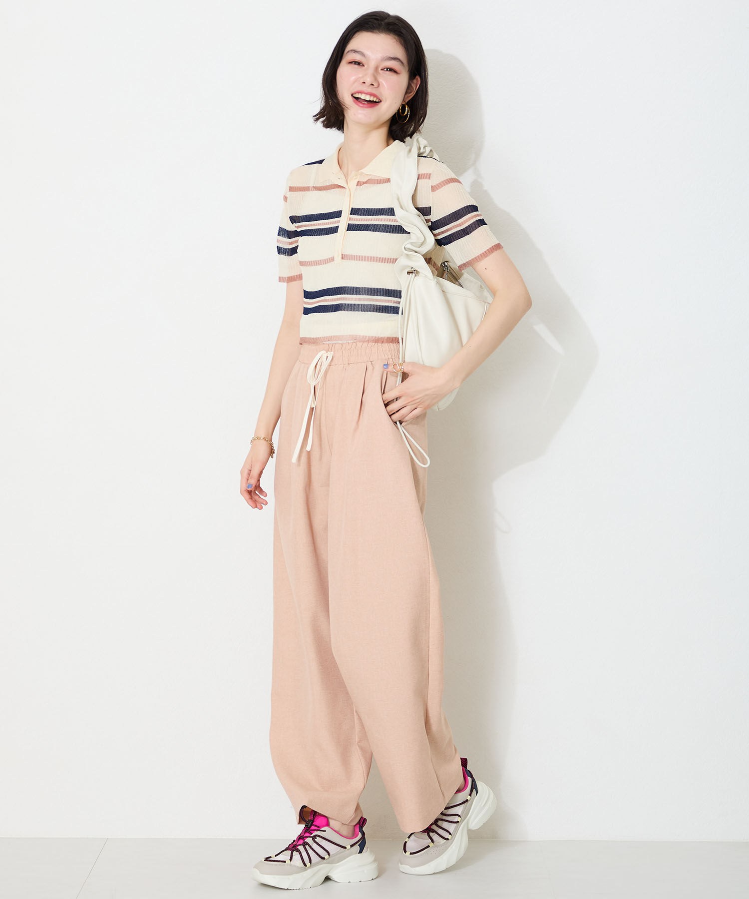 ORiental TRaffic「●2025春夏新作●ドローコードデザイン配色スニーカー/OT3767」|スニーカー|