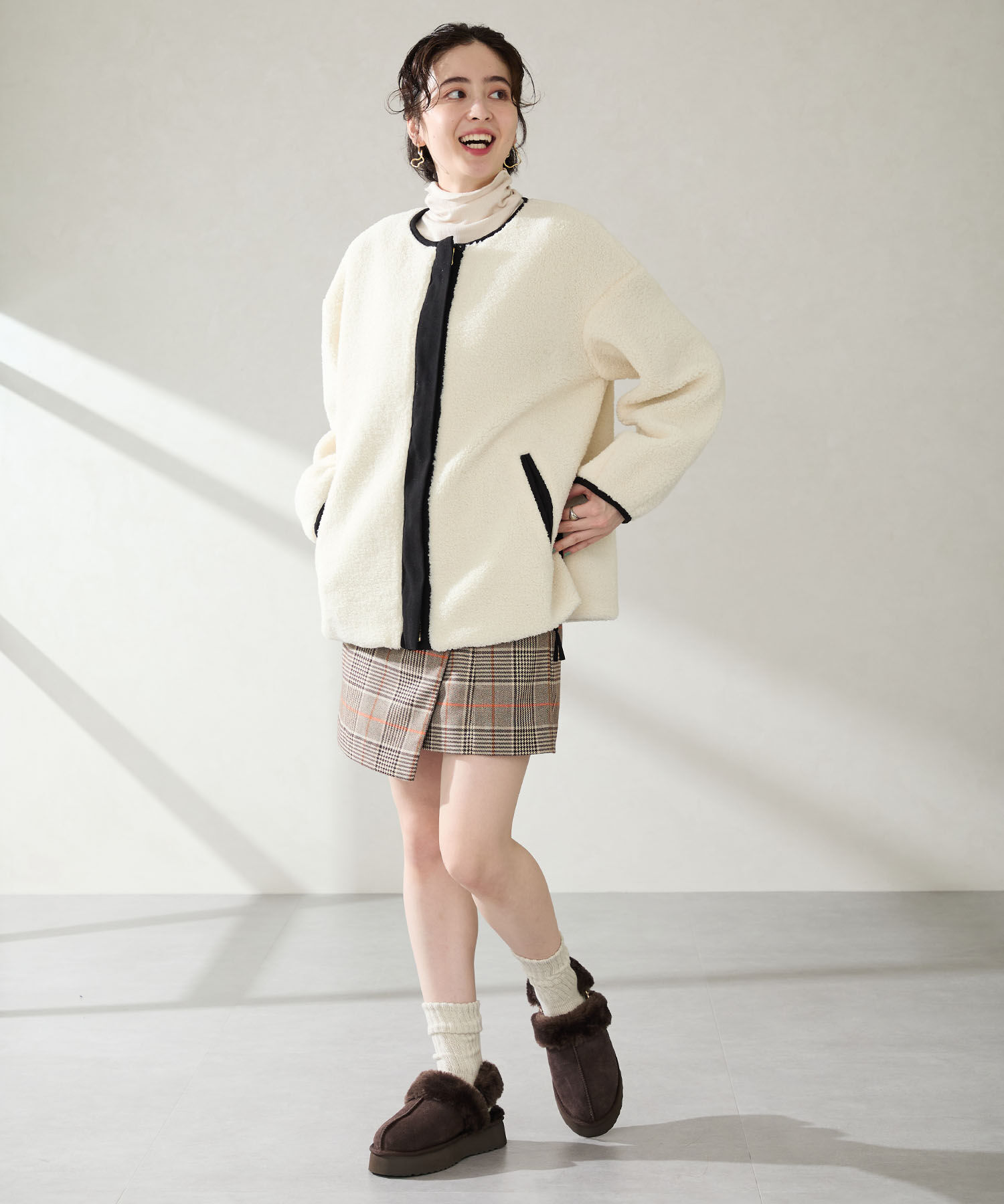 ORiental TRaffic「●2025秋冬新作● 【 厚底 】 ムートン 2way サンダル /51320 防寒」|サンダル|