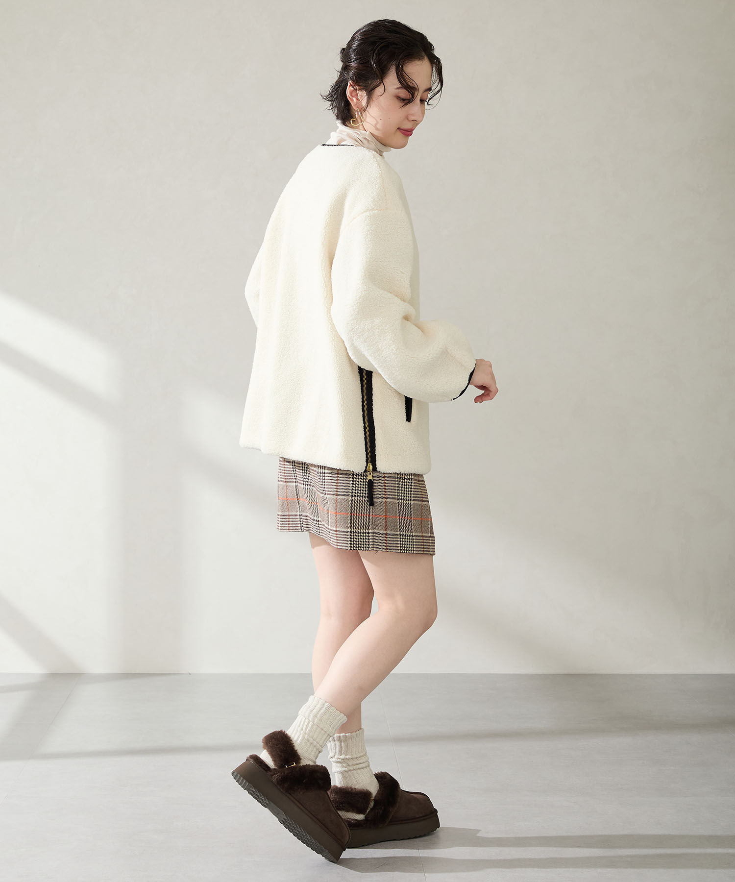 ORiental TRaffic「●2025秋冬新作● 【 厚底 】 ムートン 2way サンダル /51320 防寒」|サンダル|