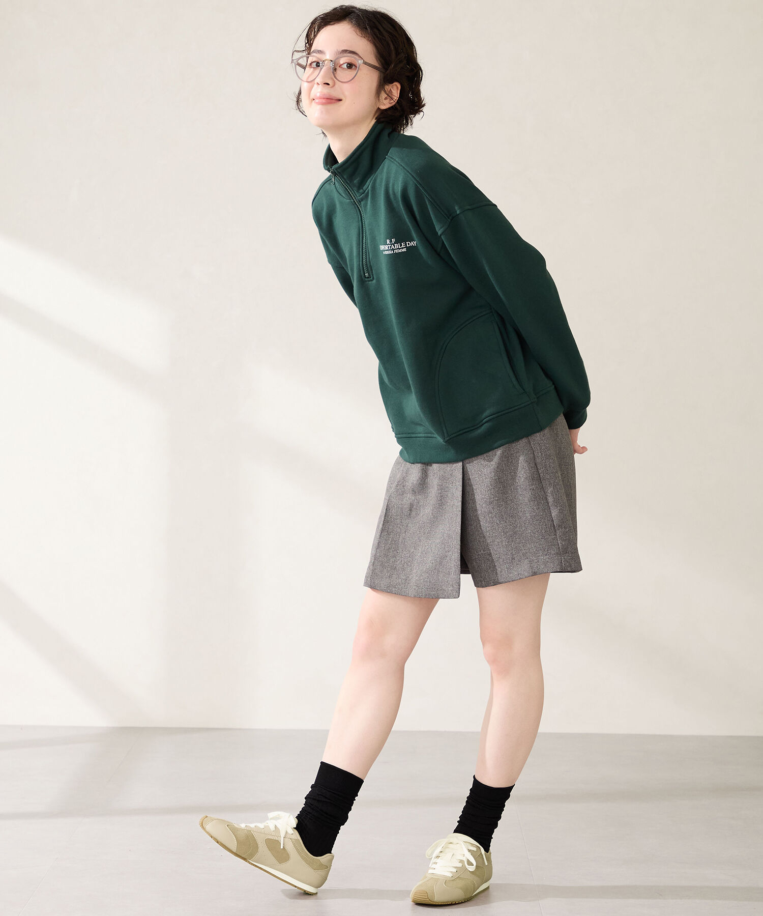 ORiental TRaffic「●2025秋冬新作● 2way フラット 切替 スニーカー /OT3773　靴ひも2種付き」|スニーカー|