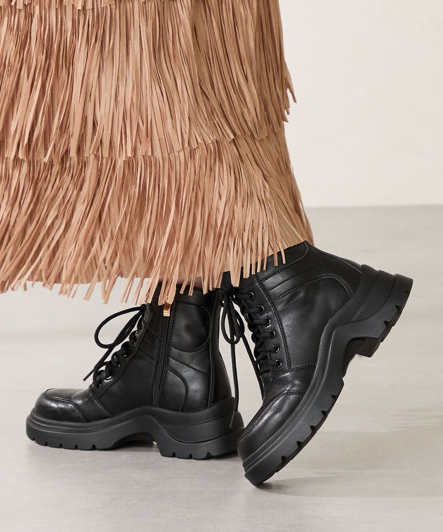 ORiental TRaffic「●2025秋冬新作● 厚底 レースアップブーツ /51401」|ショートブーツ|