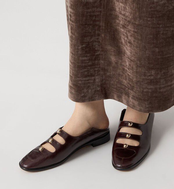 ODETTE E ODILE「スタッズトリプルベルトモカフラット20&darr;&uarr;」|ローファー|