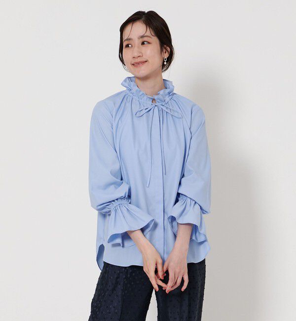 UNITED ARROWS「フリルカラー フレアスリーブ ブラウス」|シャツ・ブラウス|